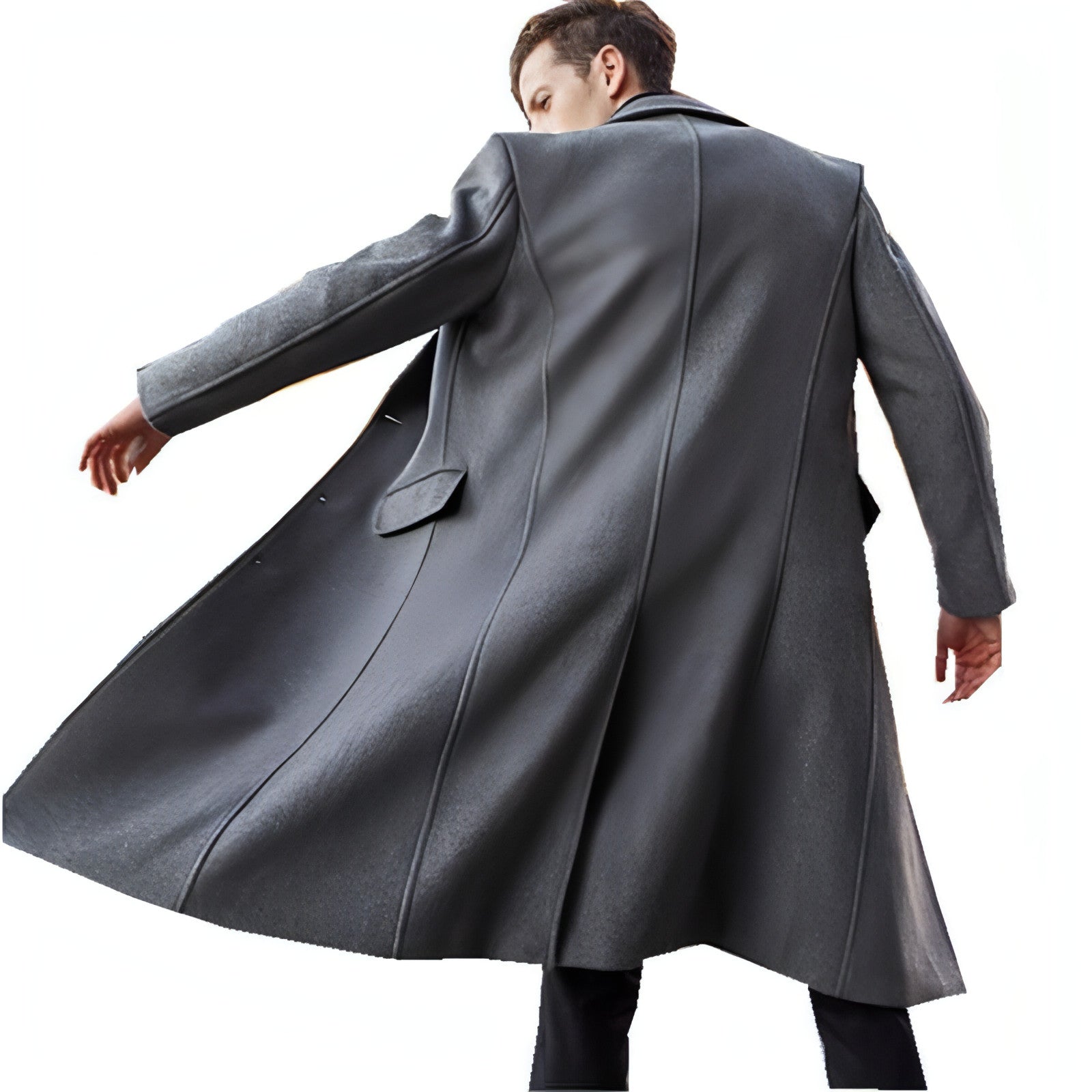 Main Men's Long Trench Coat Woolen Coat image