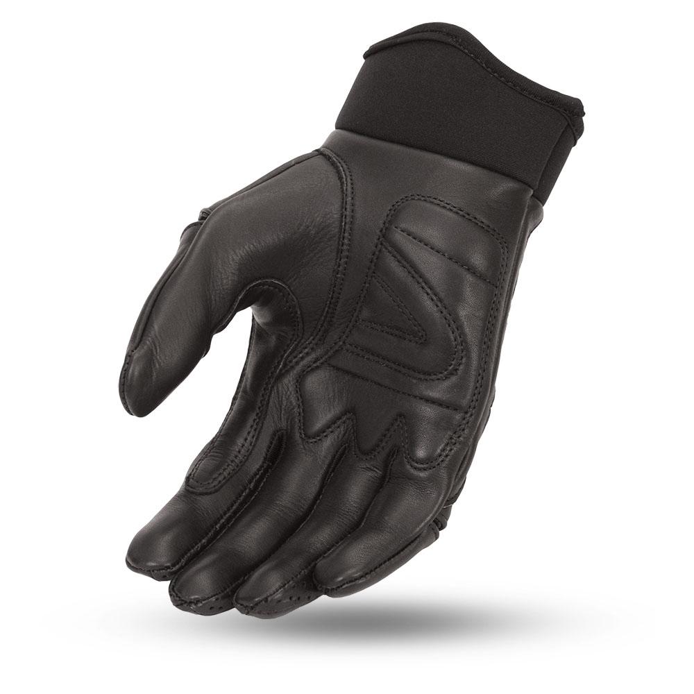 Raptorex Men's Motorcycle Leather Gloves made from aniline cowhide with vented knuckles for breathability and comfort.