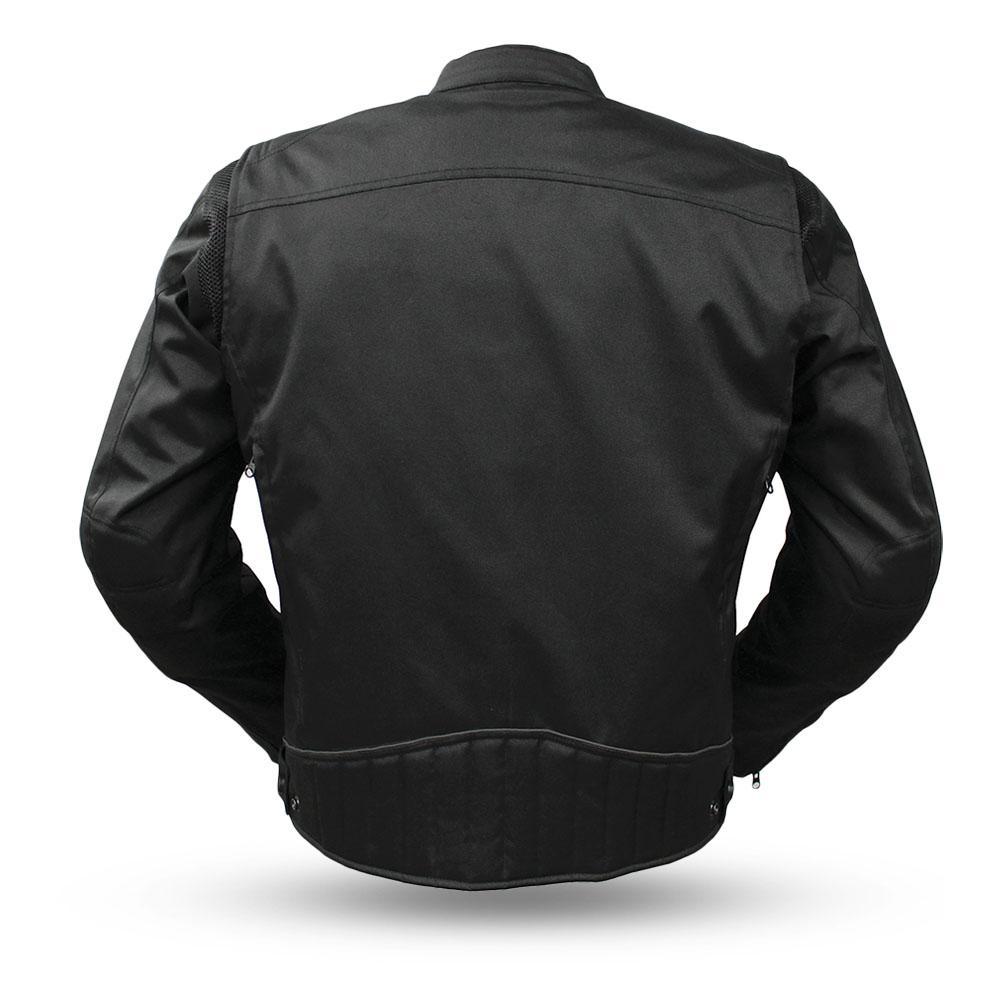 Speedster Men's Codura Motorcycle Jacket featuring a stylish scooter design with multiple pockets and padded elbow protection.