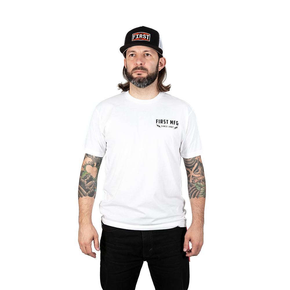 Travel Wise T-Shirt featuring a black print on a white premium poly cotton blend fabric, ideal for travel enthusiasts.