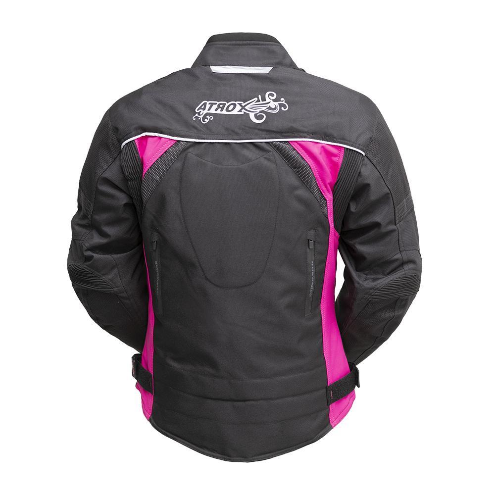 Women's Textile Jacket featuring waterproof fabric, reflective panels, and removable thermal lining, ideal for outdoor activities.