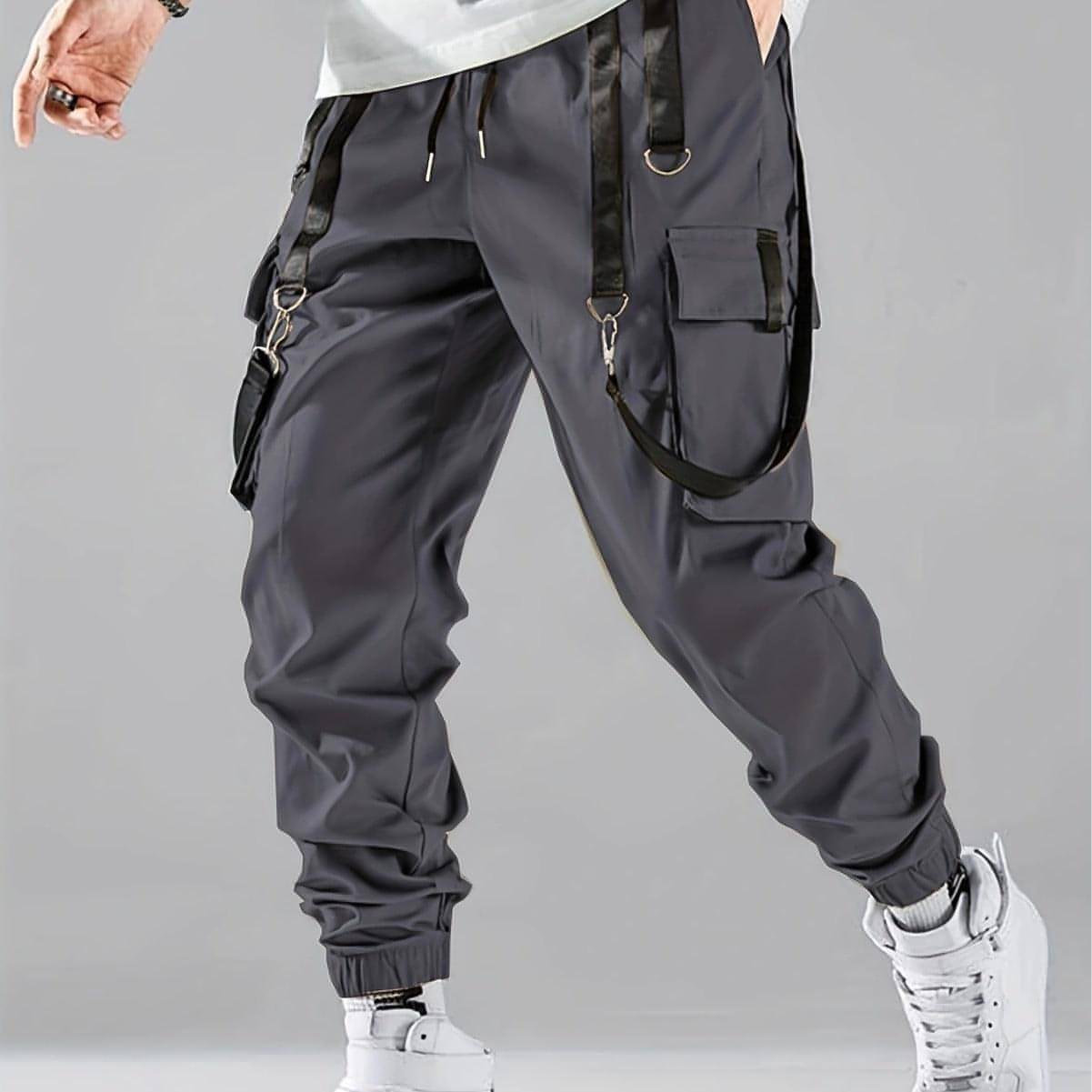 B.1 Ribbon Overalls Drawstring Sports Trousers Pants featuring adjustable drawstring and stylish ribbon detail.