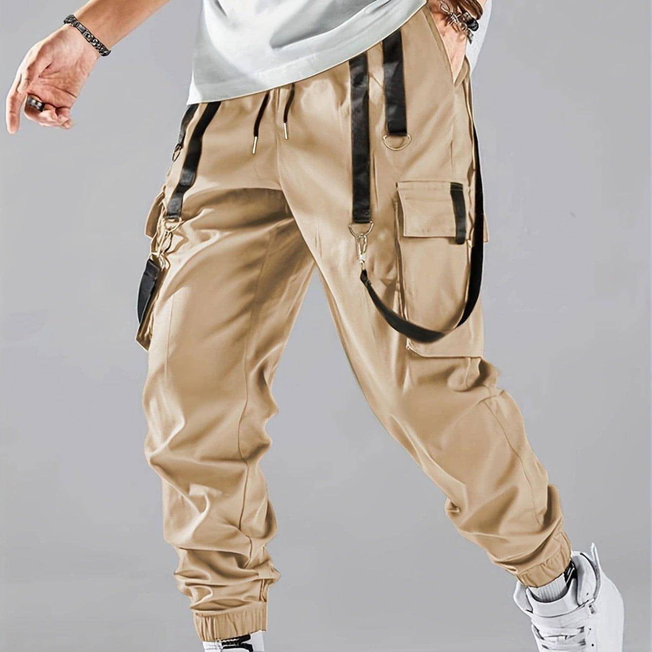 B.1 Ribbon Overalls Drawstring Sports Trousers Pants featuring adjustable drawstring and stylish ribbon detail.