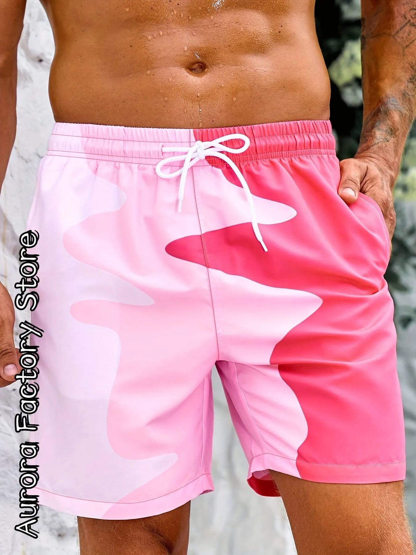 Summer Men Colorful 3D Shorts featuring vibrant patterns, perfect for beachwear and summer activities.