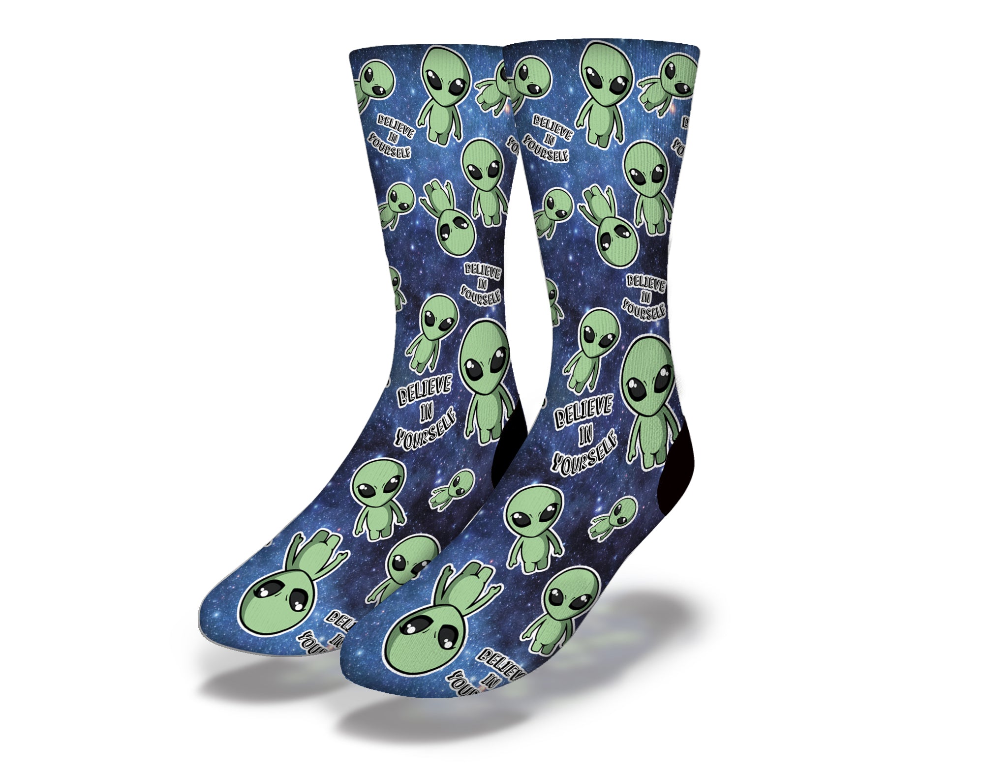 Alien Believe In Yourself Style 3 apparel featuring a colorful alien design promoting self-confidence.