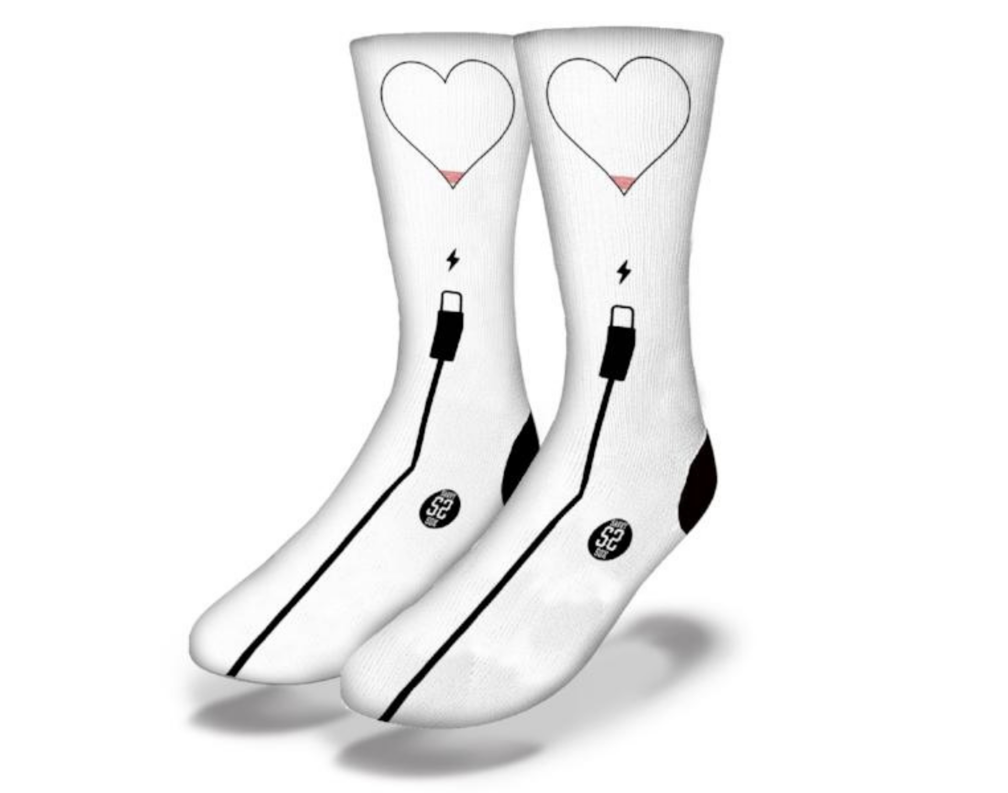 A pair of Dead Heart Socks featuring a unique heart design, made from soft cotton blend fabric, perfect for casual wear.