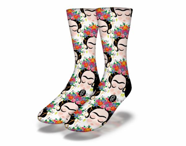 A pair of Frida Mini socks showcasing a stylish design in vibrant colors, perfect for everyday wear.