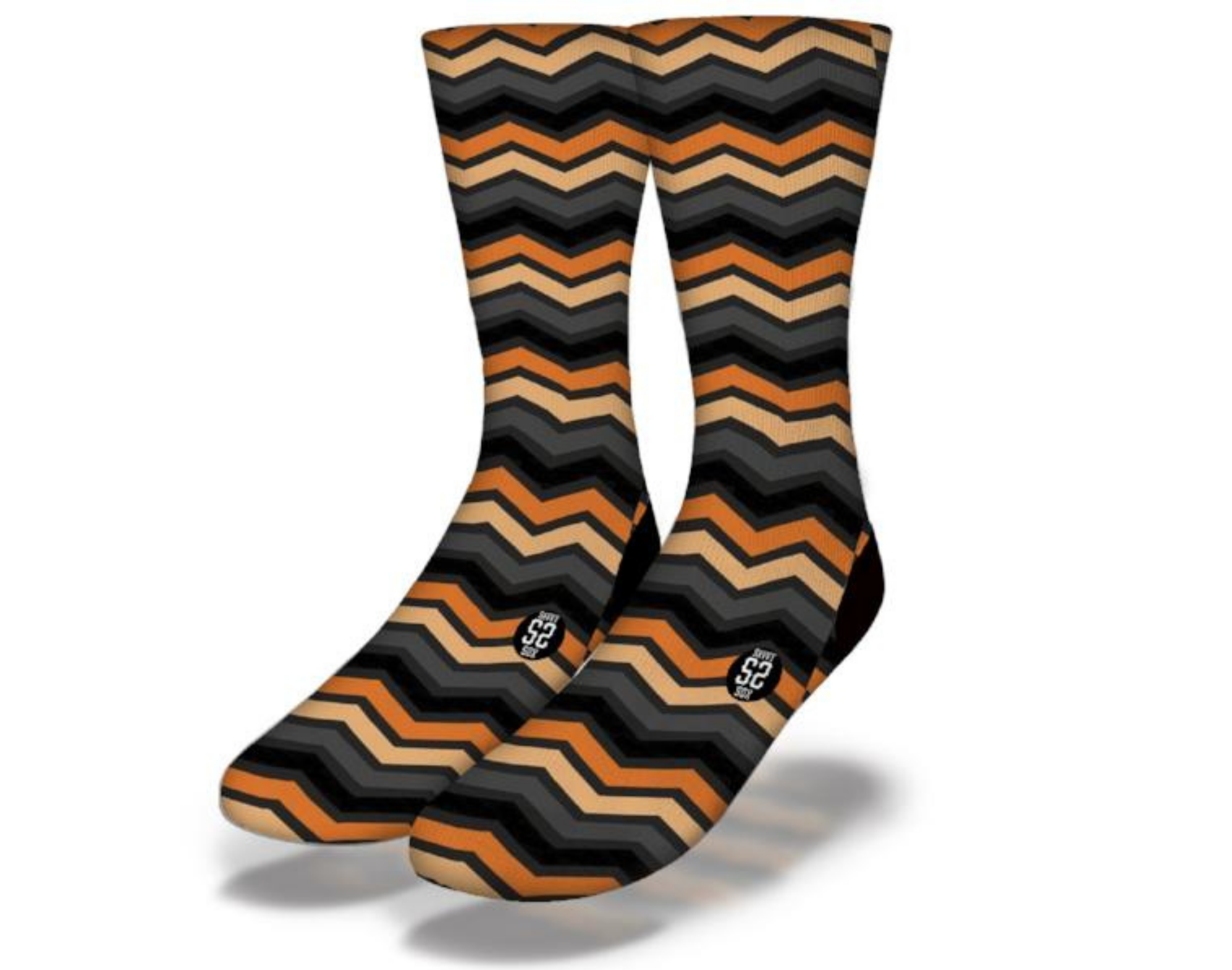 Colorful Zig Zag Chevron Striped Socks designed for Halloween festivities, featuring a playful pattern suitable for all ages.