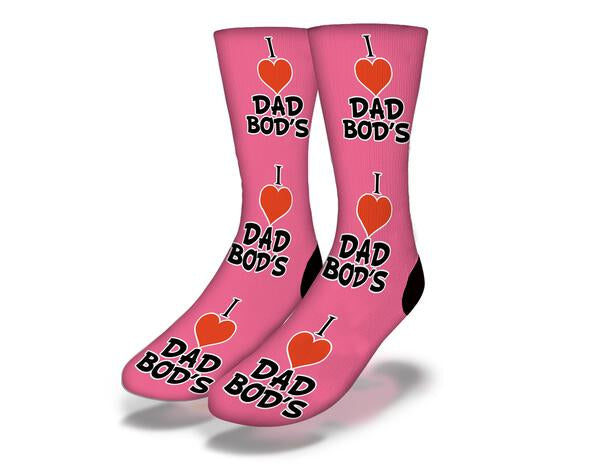Main I LOVE DAD BODS Funny Dad Bod Socks (Pink) image