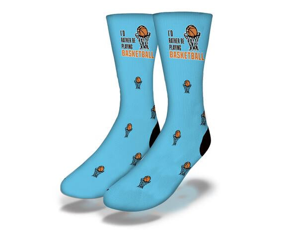 Main Id Rather Be Playing Basketball Blue image