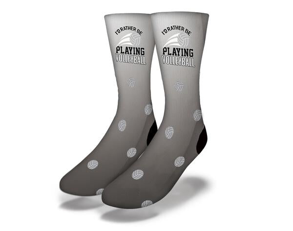 A stylish gradient design featuring the phrase 'I'd Rather Be Playing Volleyball', perfect for volleyball enthusiasts.