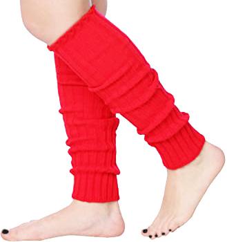 Isadora Paccini 80s women's ribbed leg warmers in vibrant colors, showcasing their soft texture and stylish design.