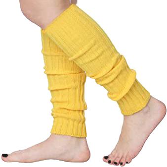 Isadora Paccini 80s women's ribbed leg warmers in vibrant colors, showcasing their soft texture and stylish design, perfect for party sports.