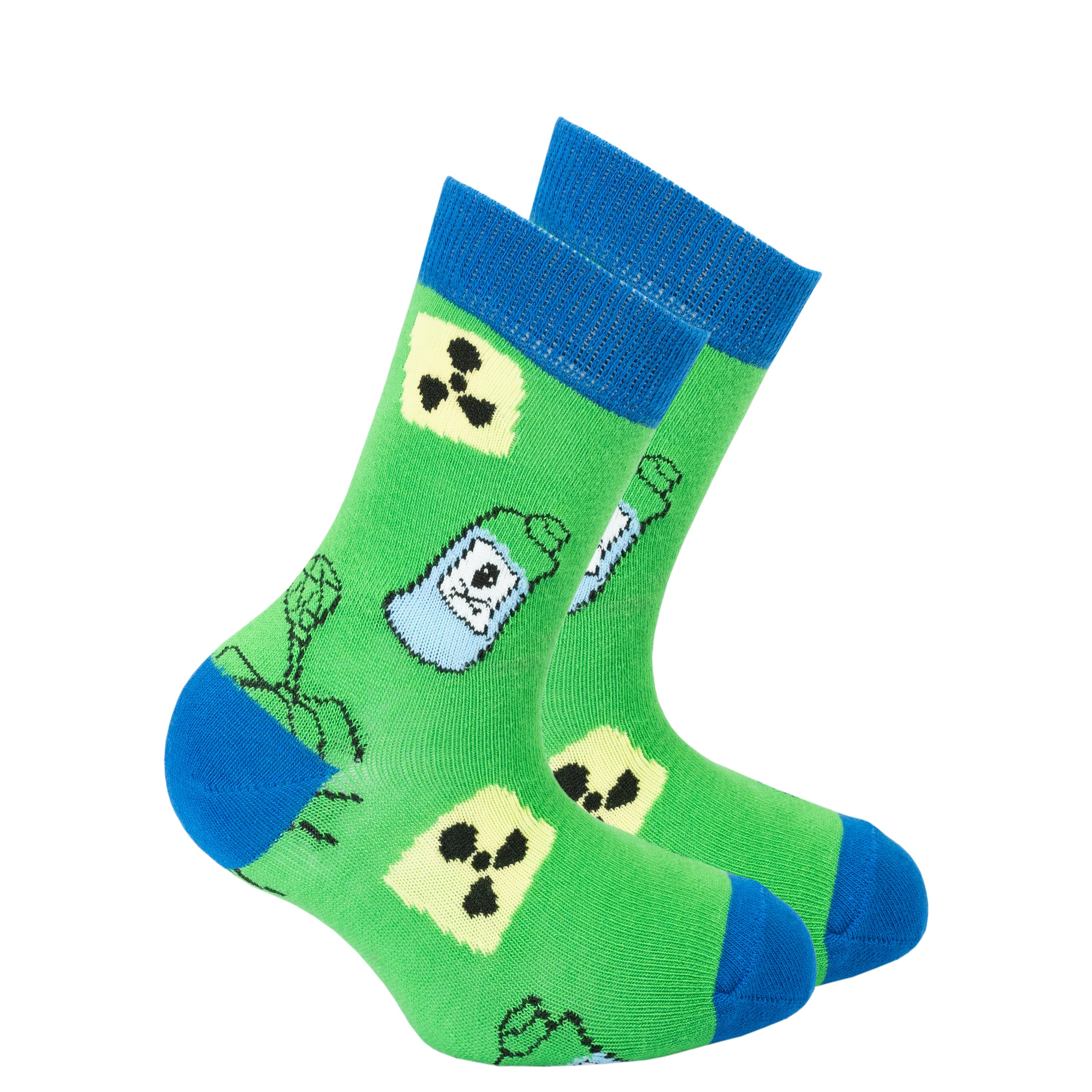 Colorful Kids Nuclear Socks featuring trendy patterns and soft cotton material, perfect for stylish comfort.