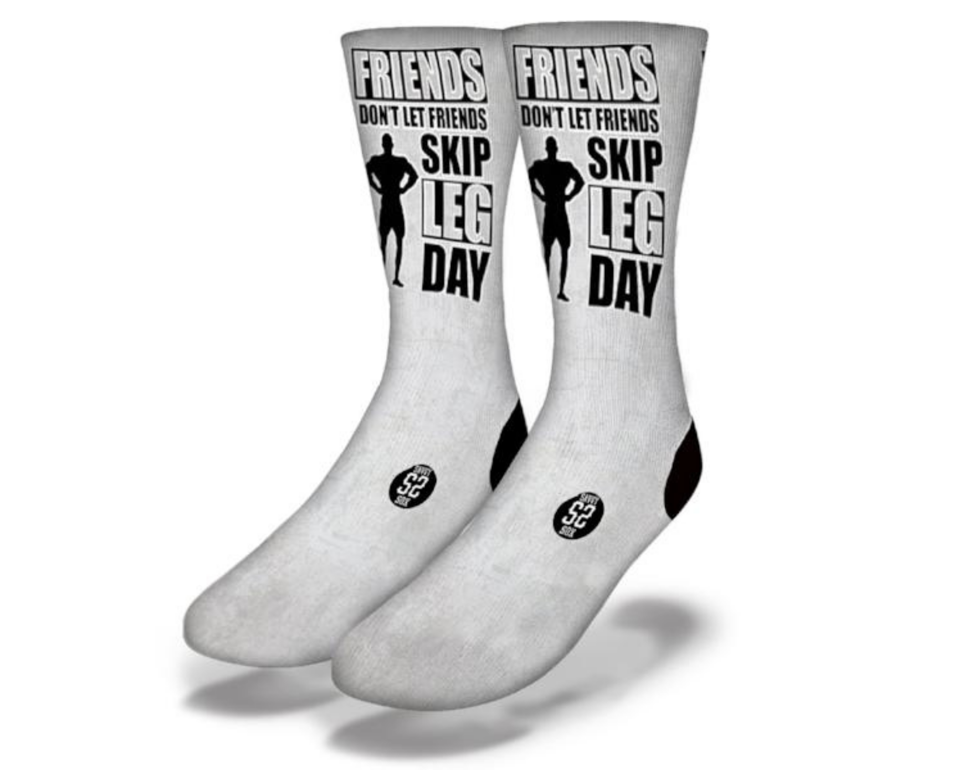 LEGS DAY Fun Gym Socks featuring a humorous design perfect for fitness enthusiasts and gym lovers.