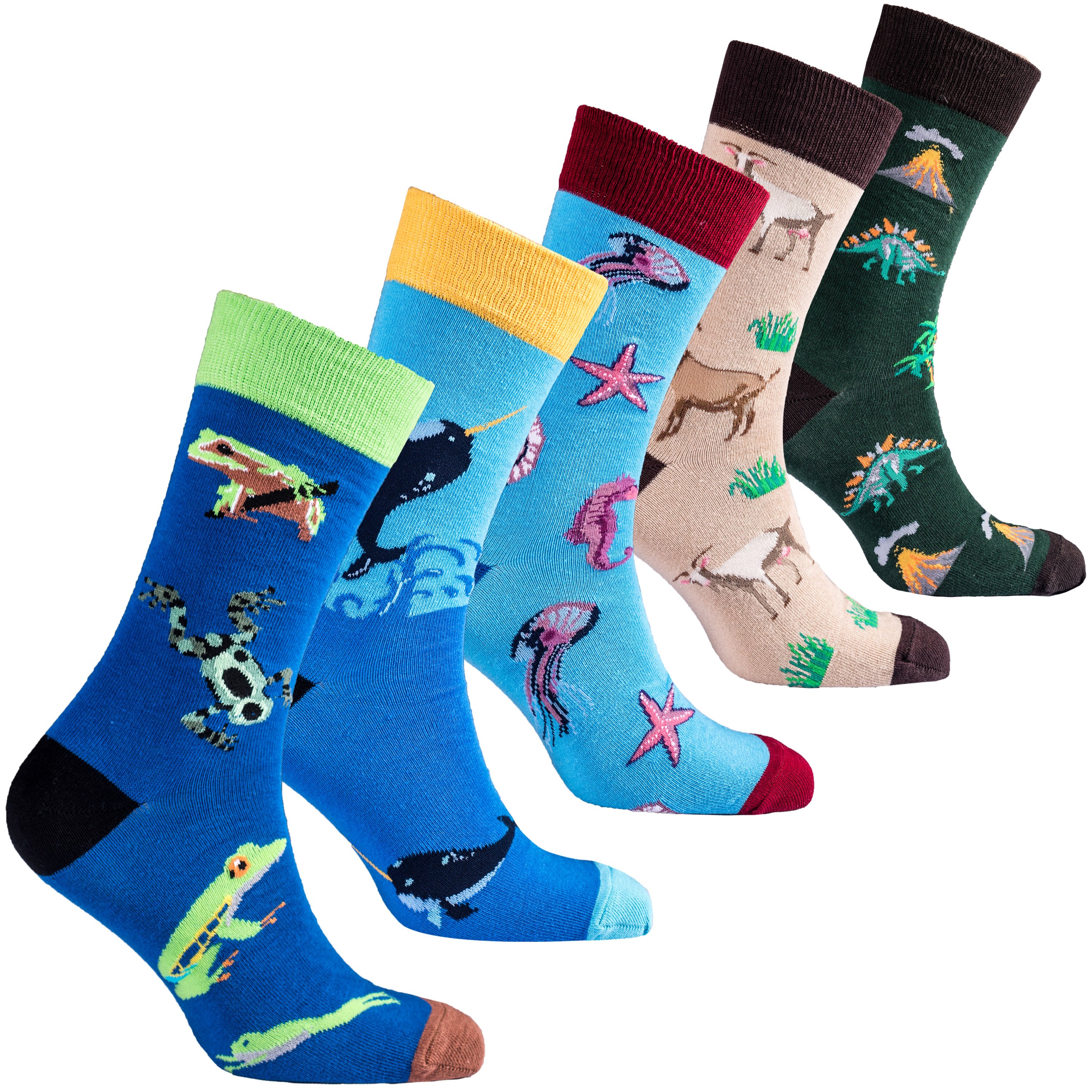 Men's Animalia Socks featuring colorful designs and premium Turkish cotton for comfort and style.