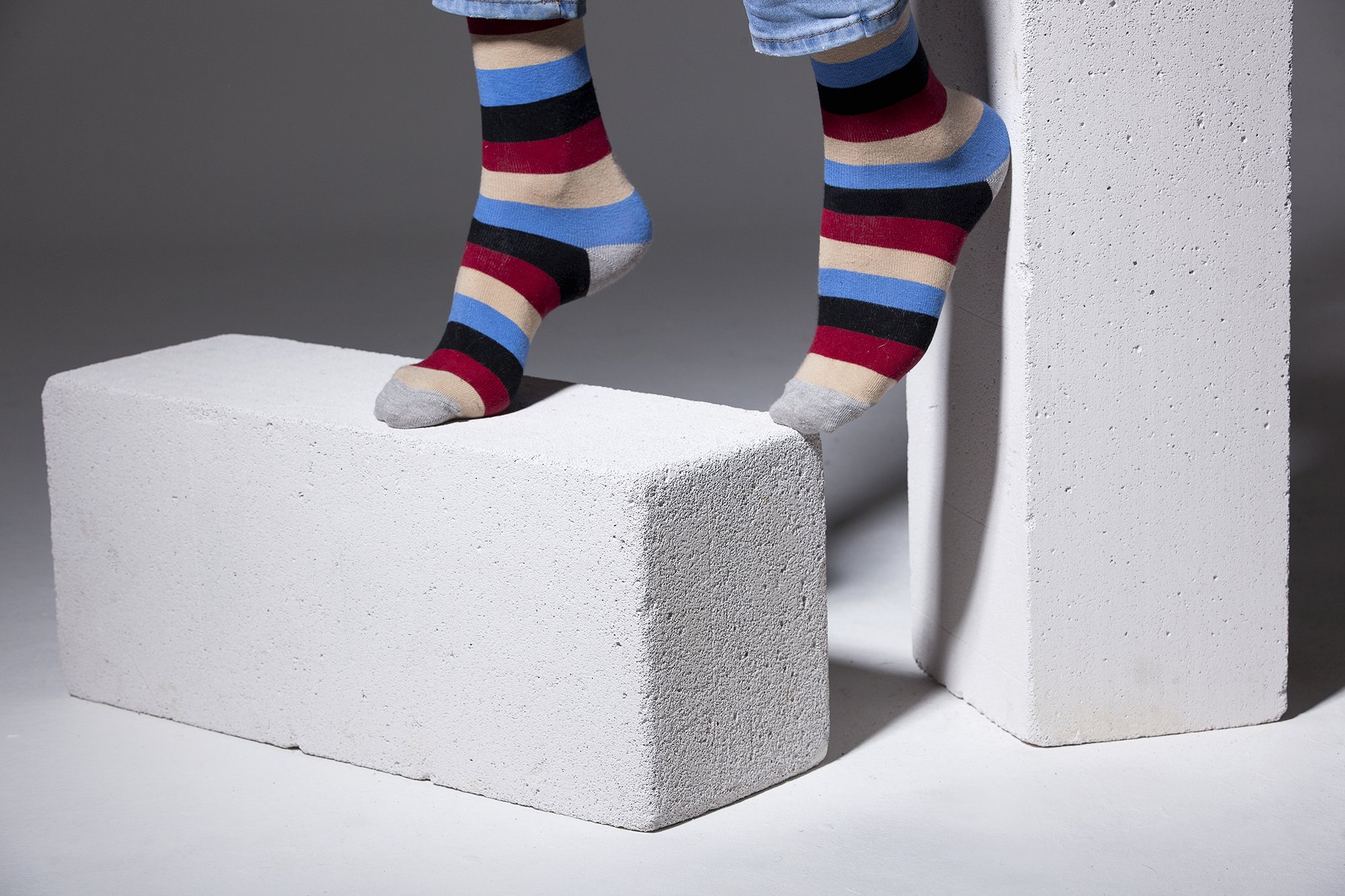 Men's Beige Stone Stripe Socks featuring a trendy design made from soft Turkish cotton.