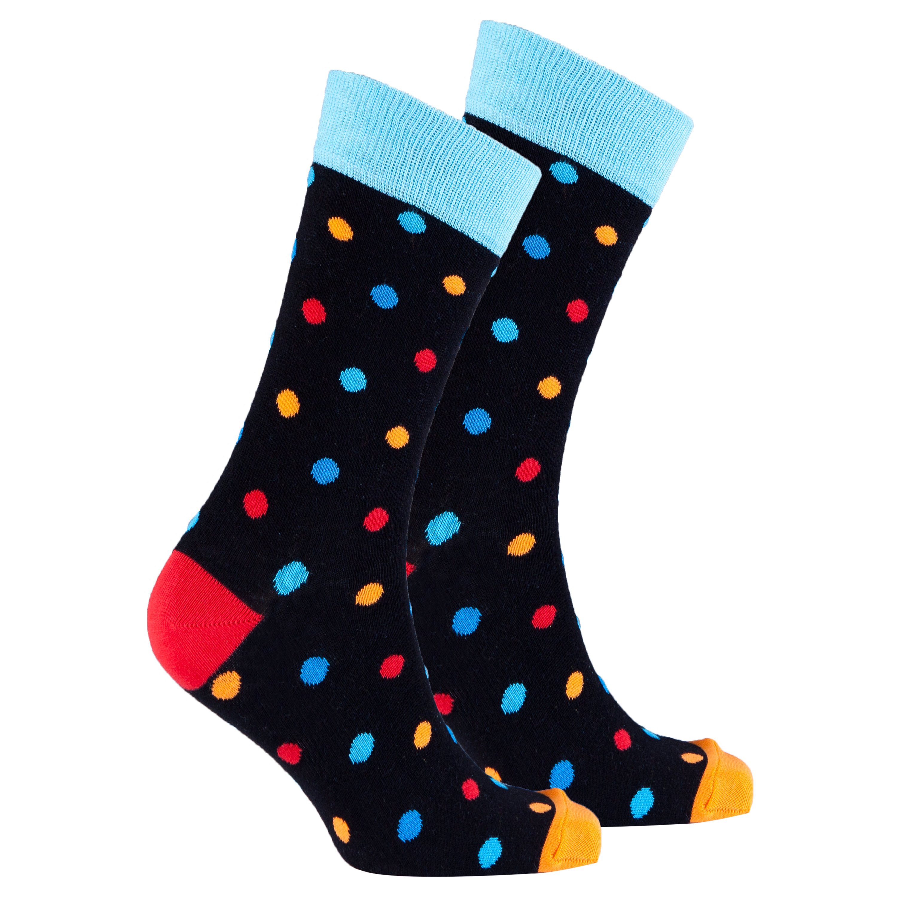 Men's Black Sky Dot Socks featuring a trendy design made from soft Turkish cotton.
