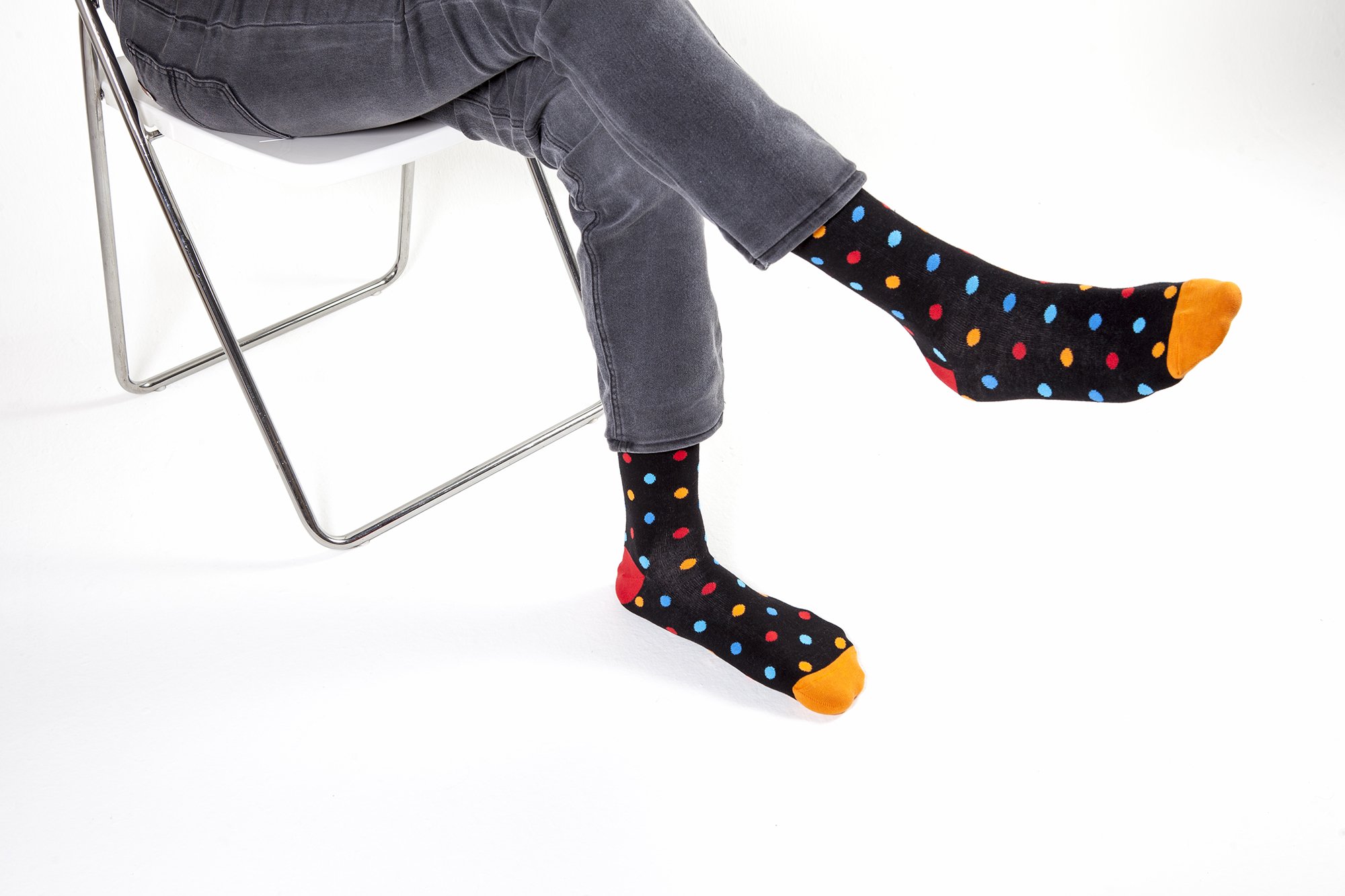 Men's Black Sky Dot Socks featuring a trendy design made from soft Turkish cotton.