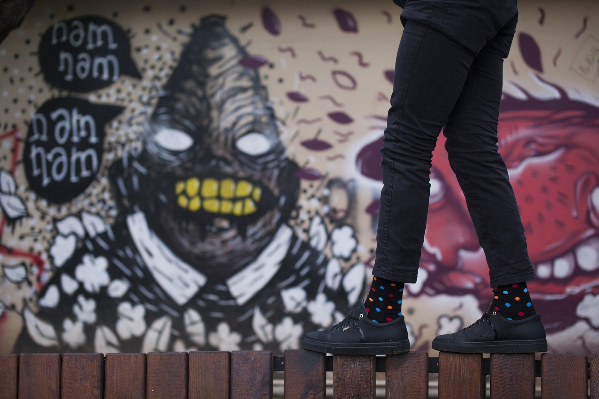 Men's Black Sky Dot Socks featuring a trendy design made from soft Turkish cotton.