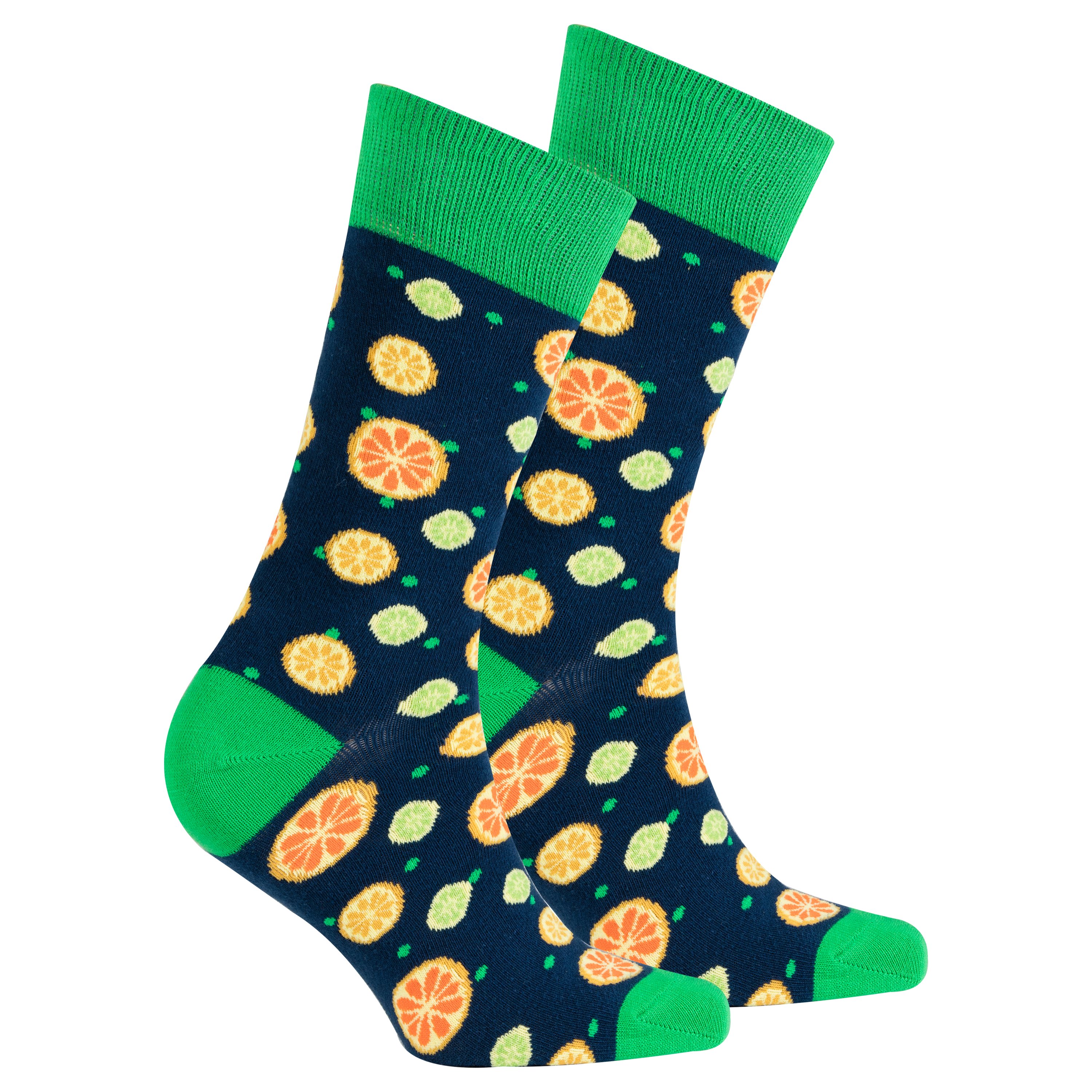 Men's Citrus Socks featuring colorful designs and soft cotton material, perfect for adding style to any outfit.