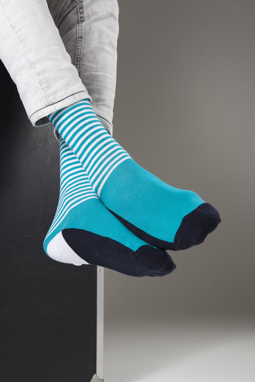 Men's Classic Stripes Socks featuring colorful designs and premium cotton material for comfort and style.