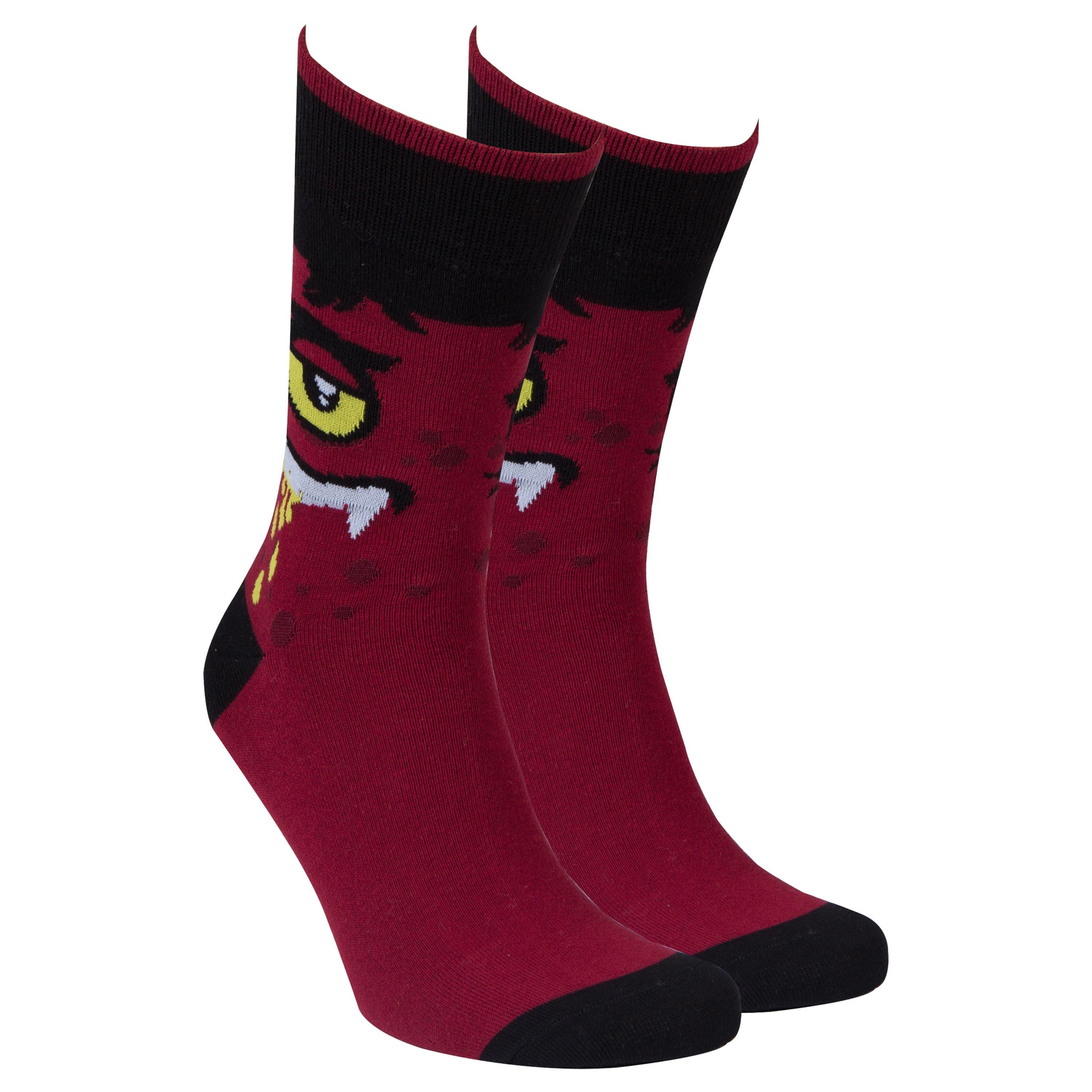 Men's Devil Monster Socks featuring a fun devil design, made from soft combed cotton.