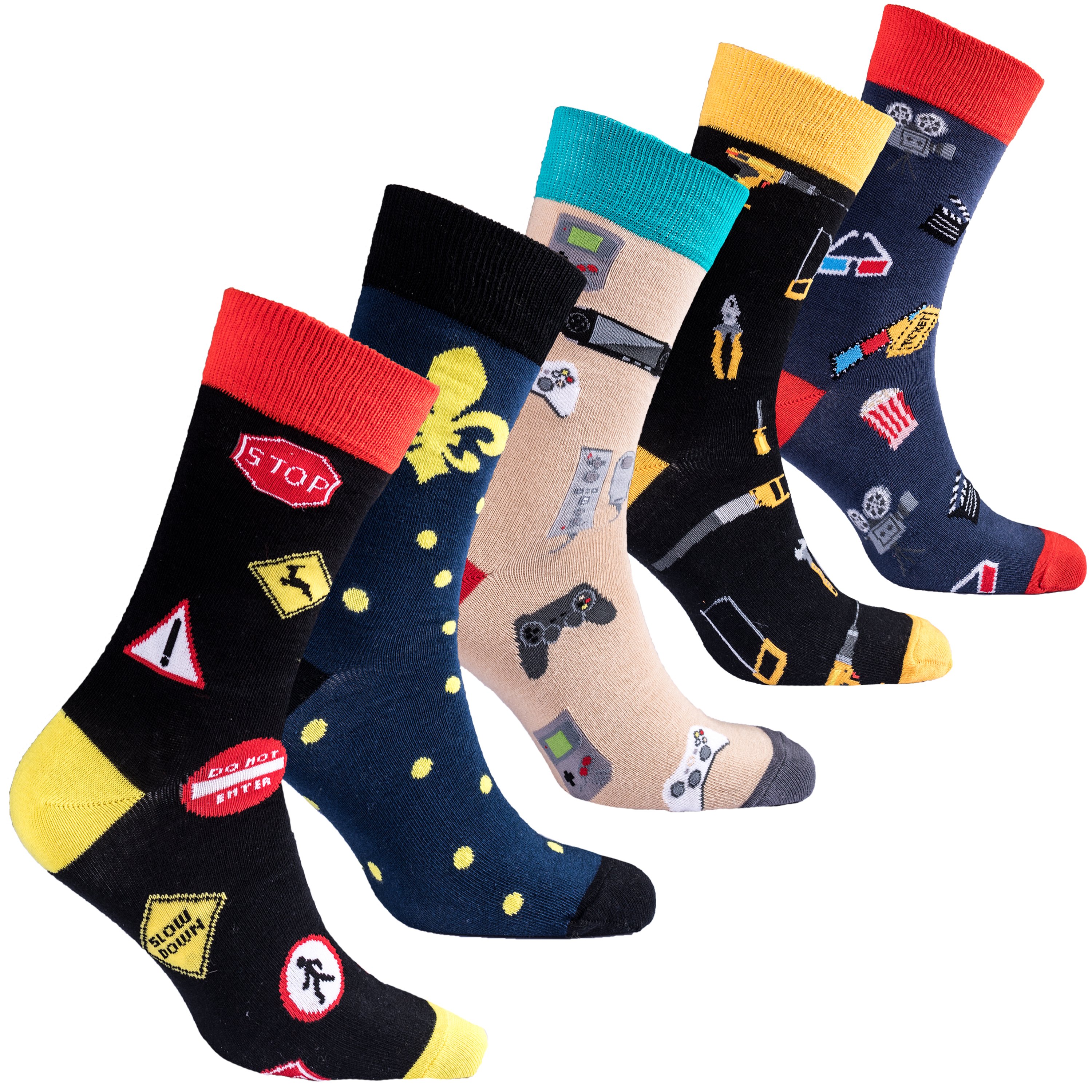 Men's Entertainment Socks featuring colorful designs and trendy patterns, perfect for adding style to any outfit.