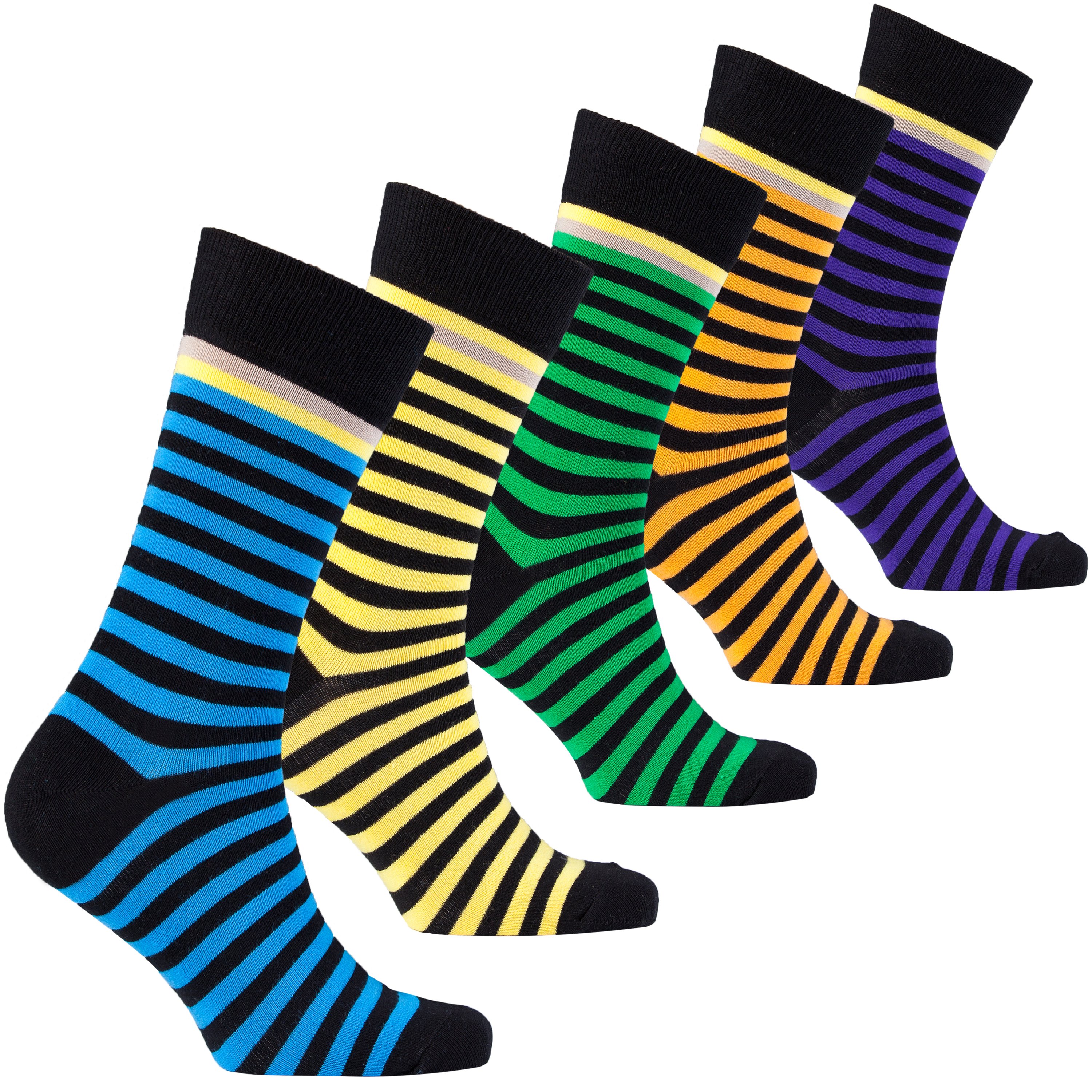 Men's Exclusive Stripes Socks featuring colorful designs and premium cotton material, perfect for stylish comfort.