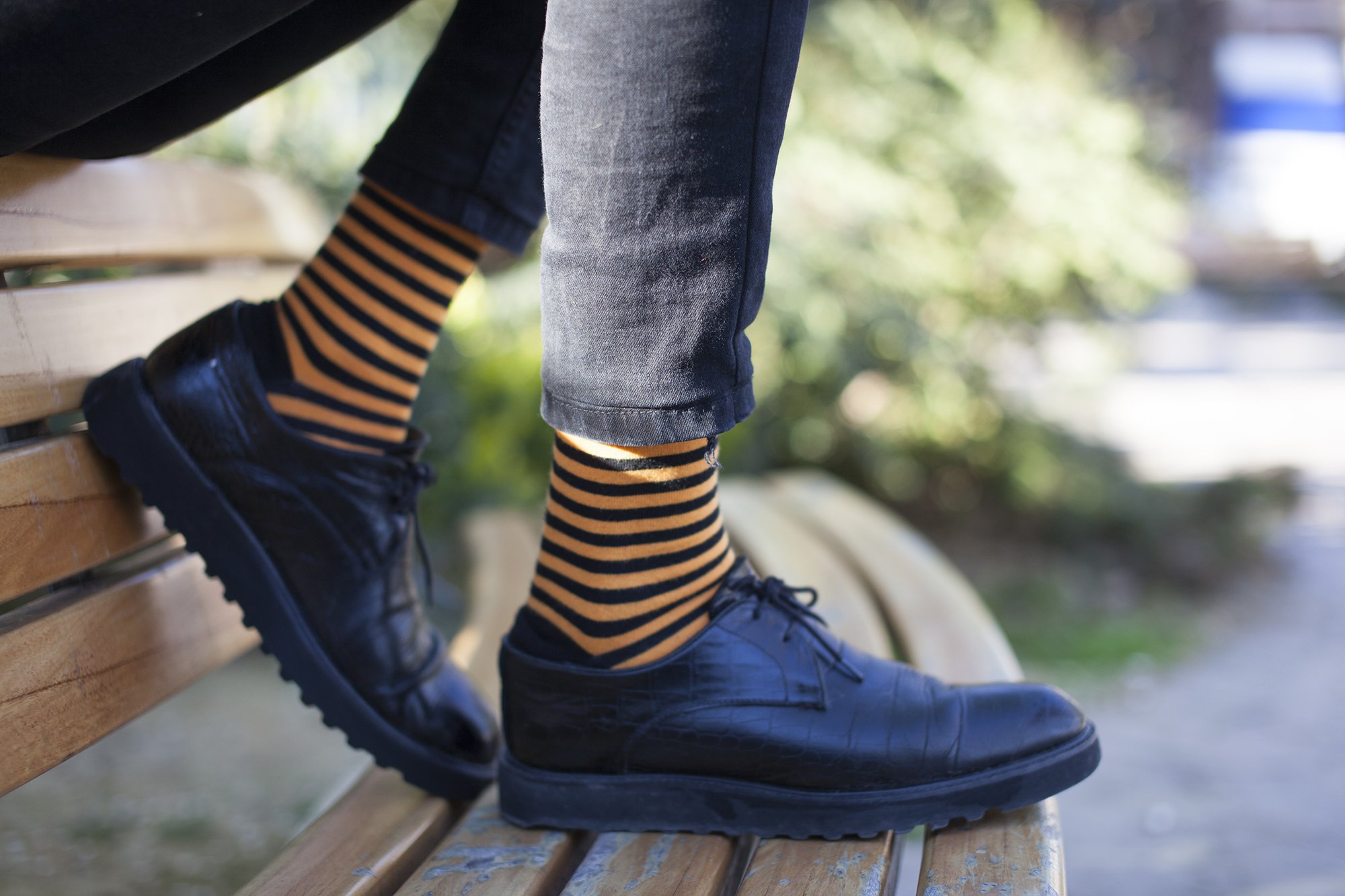 Men's Exclusive Stripes Socks featuring colorful designs and premium cotton material, perfect for stylish comfort.