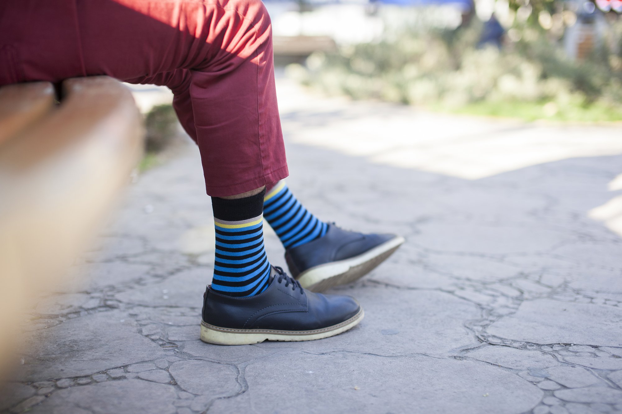 Men's Exclusive Stripes Socks featuring colorful designs and premium cotton material, perfect for stylish comfort.