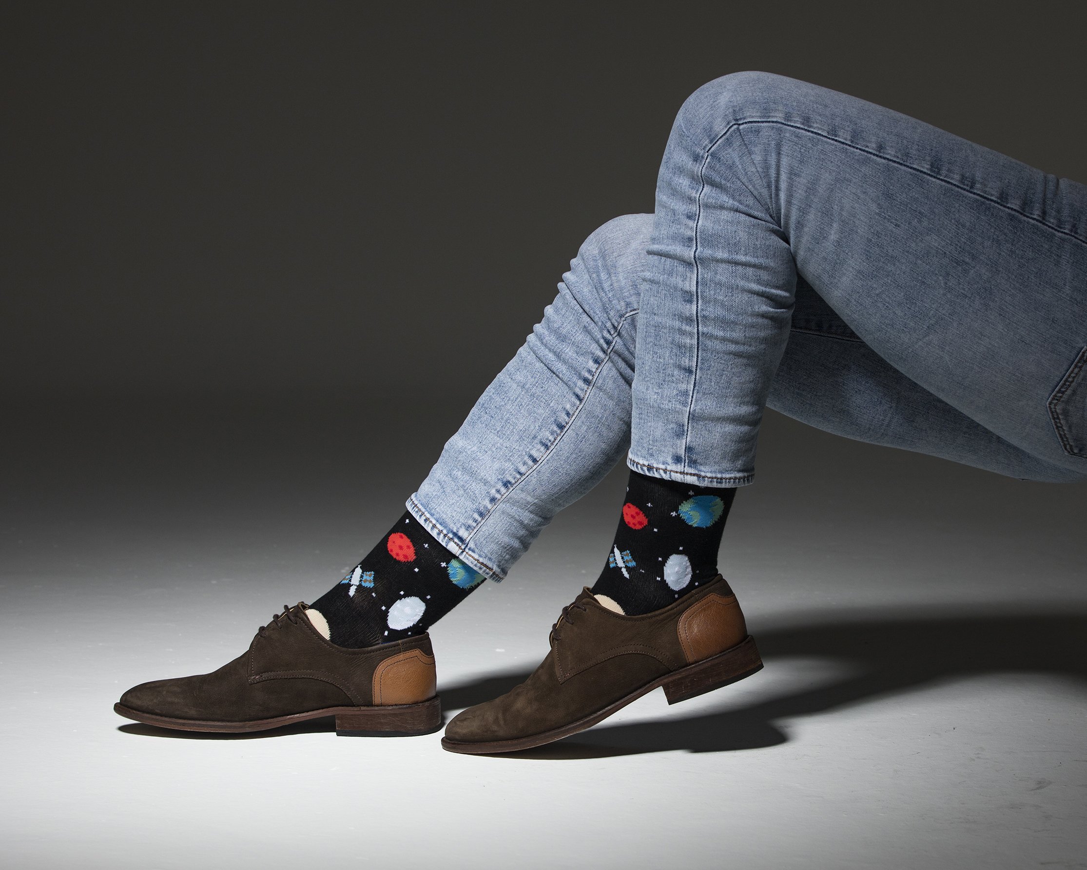 Men's Galaxy Socks featuring colorful designs and premium Turkish cotton for comfort and style.