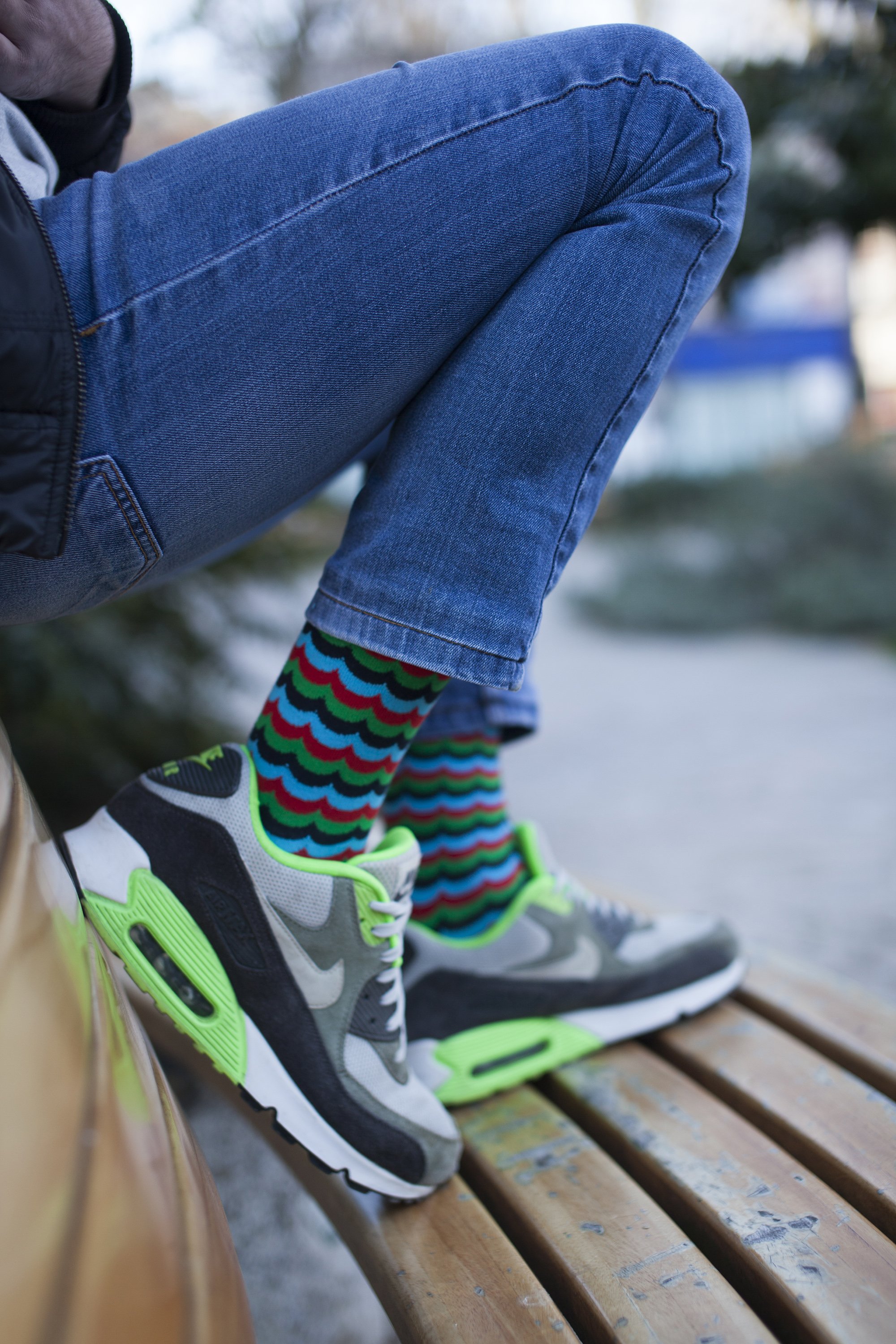 Men's Grape Wave Socks featuring a vibrant grape wave pattern, made from soft Turkish cotton for comfort and style.