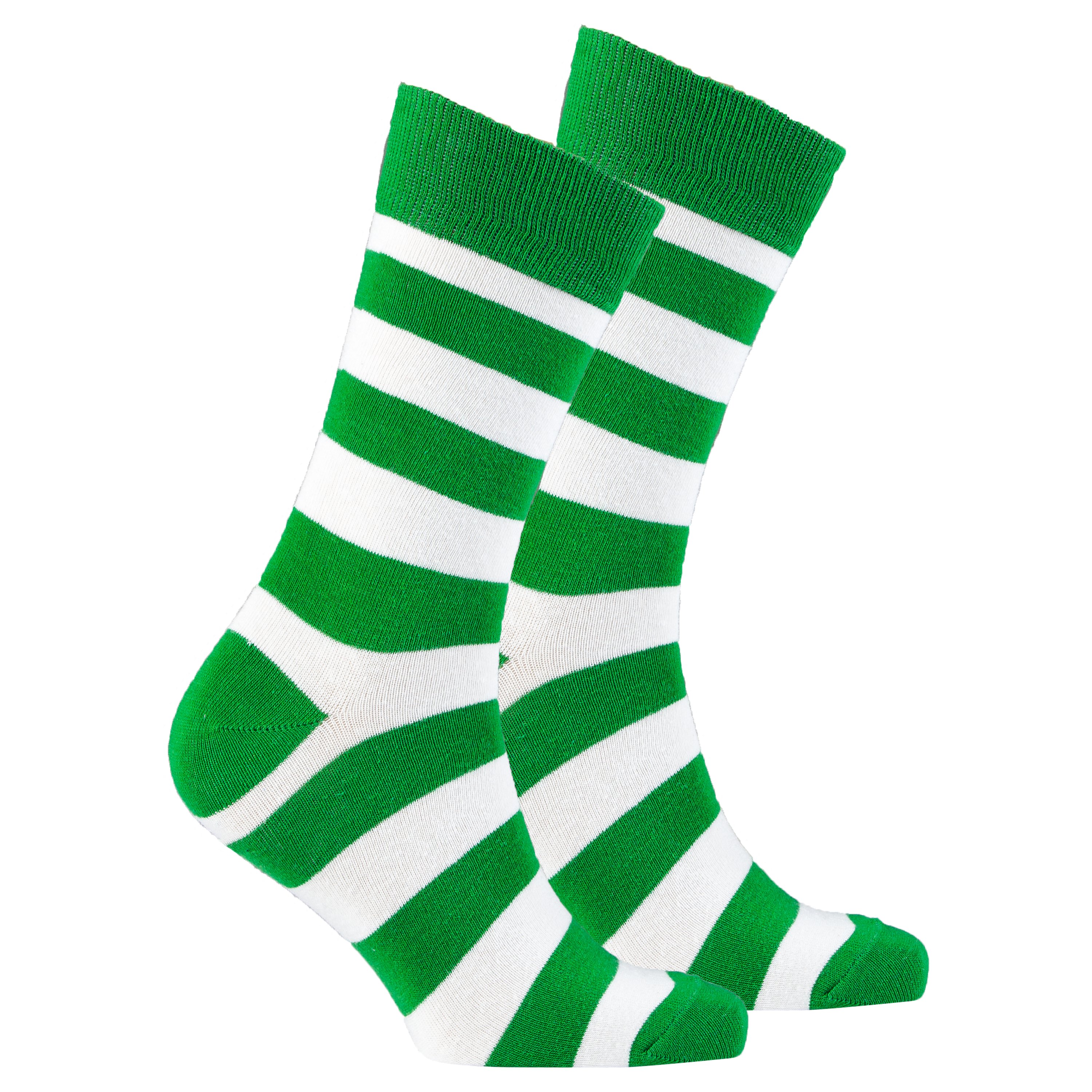 Men's Green Rugby Socks featuring vibrant colors and trendy patterns, made from soft Turkish cotton for comfort.