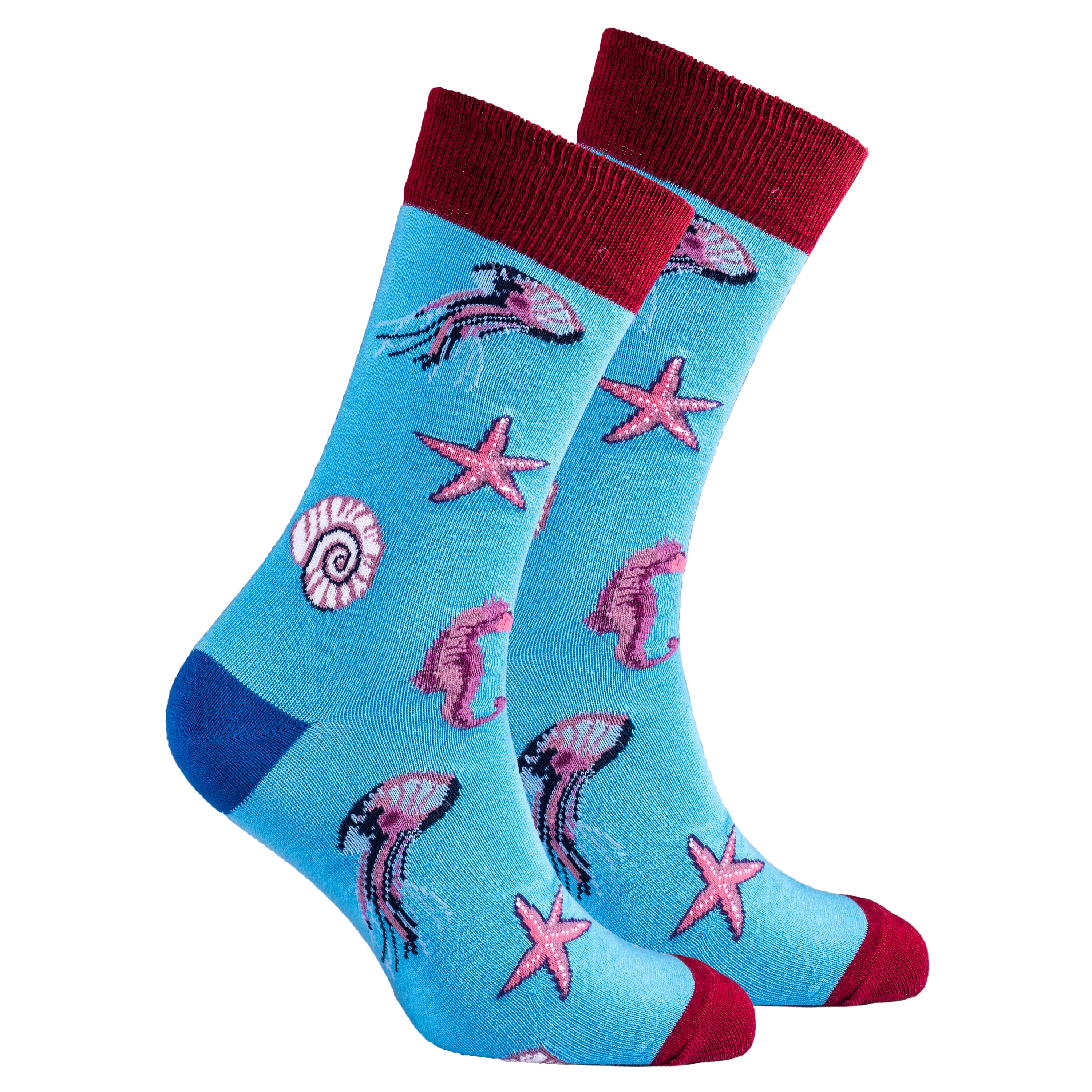 Men's Jellyfish Socks featuring a colorful jellyfish design, made from soft Turkish cotton for comfort and style.