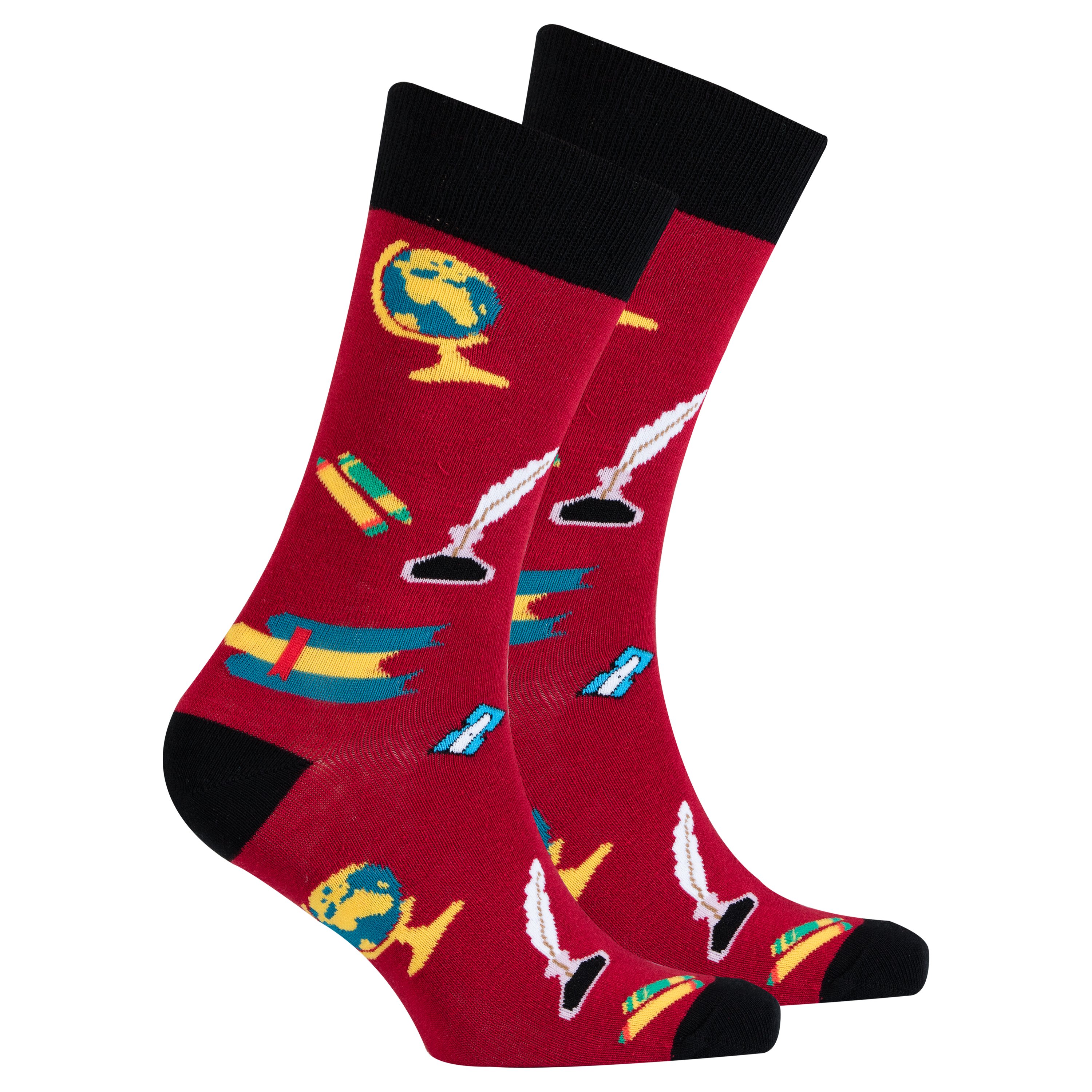 Colorful and trendy Men's Literature Socks made from soft Turkish cotton, designed for comfort and style.