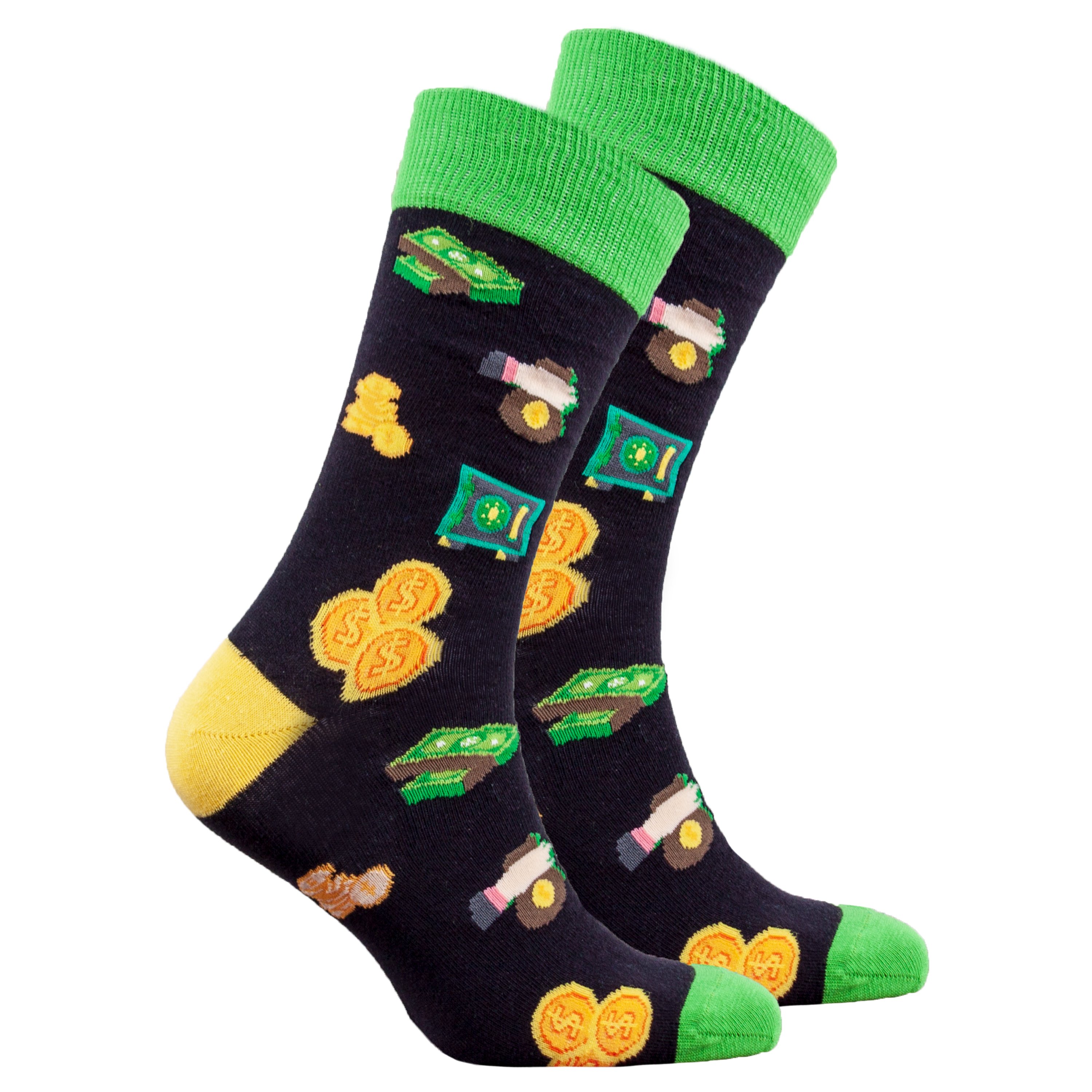Colorful and trendy Men's Money Socks made from soft Turkish cotton, featuring unique patterns for a stylish look.