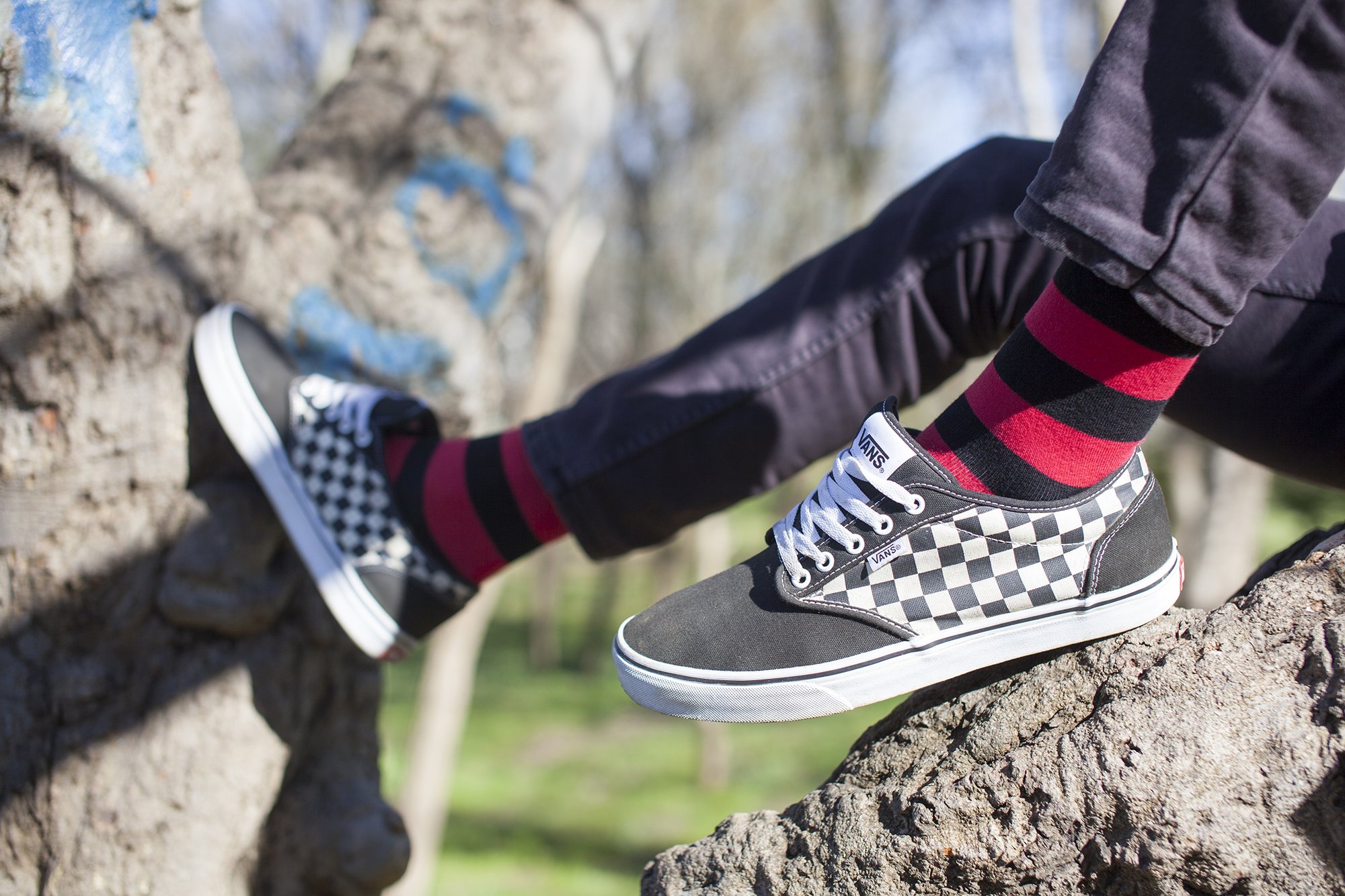 Men's Red Sky Stripe Socks featuring vibrant colors and a trendy design, perfect for adding flair to any outfit.