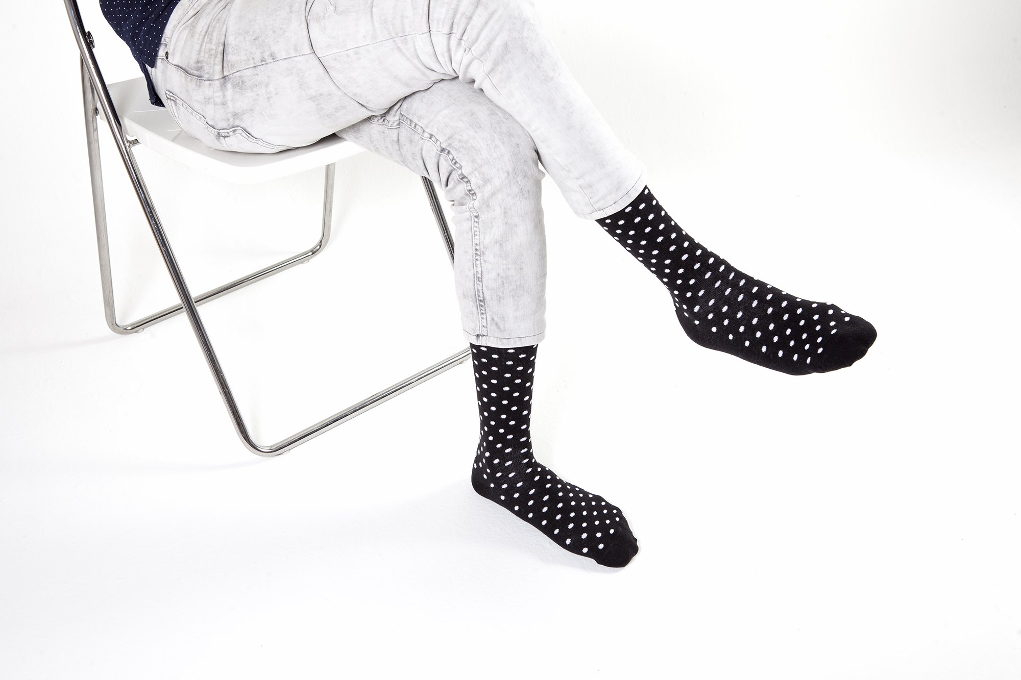 Men's Solid Black Dot Socks featuring a stylish design made from soft Turkish cotton blend.