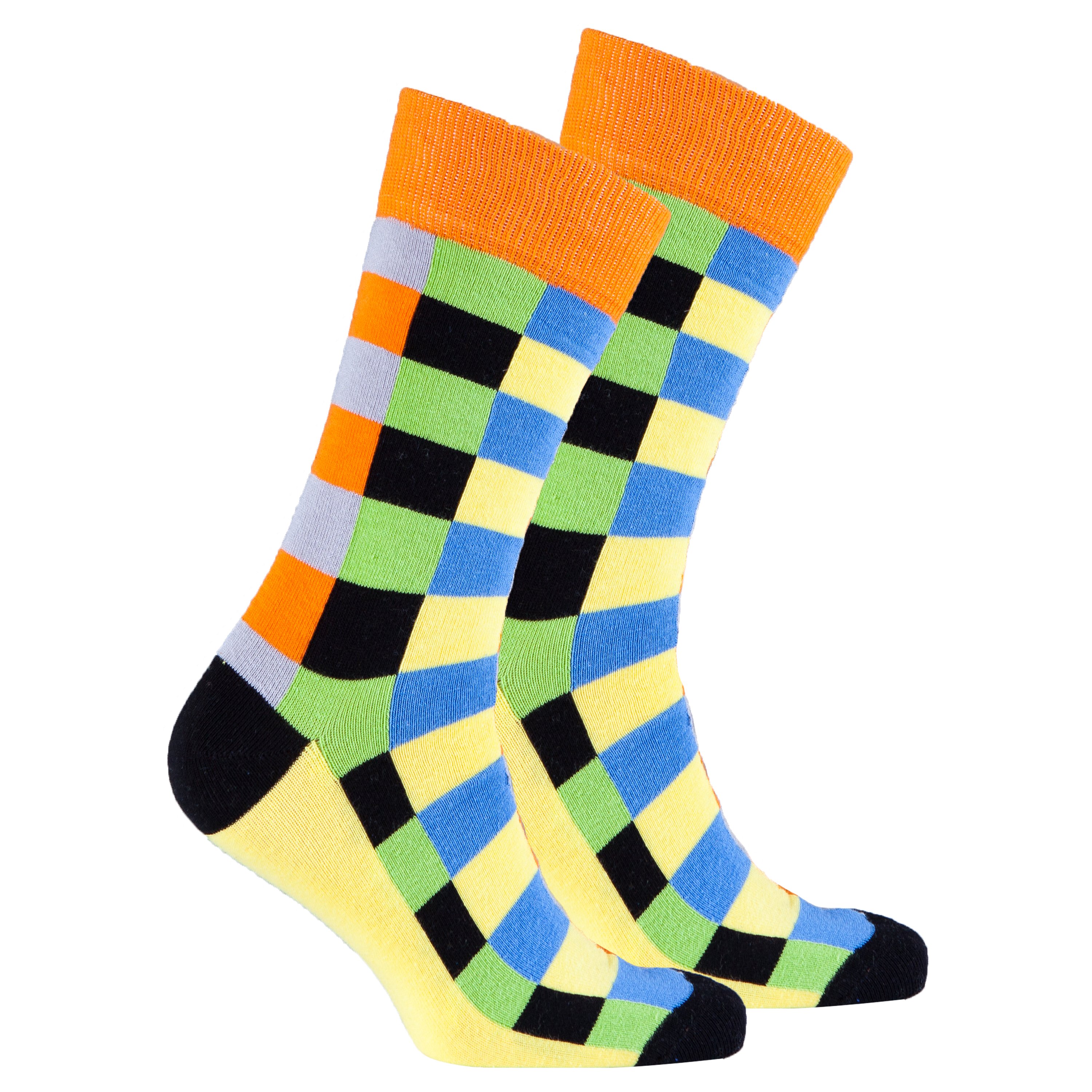 Men's Tiger Square Socks featuring vibrant colors and trendy patterns, perfect for stylish comfort.