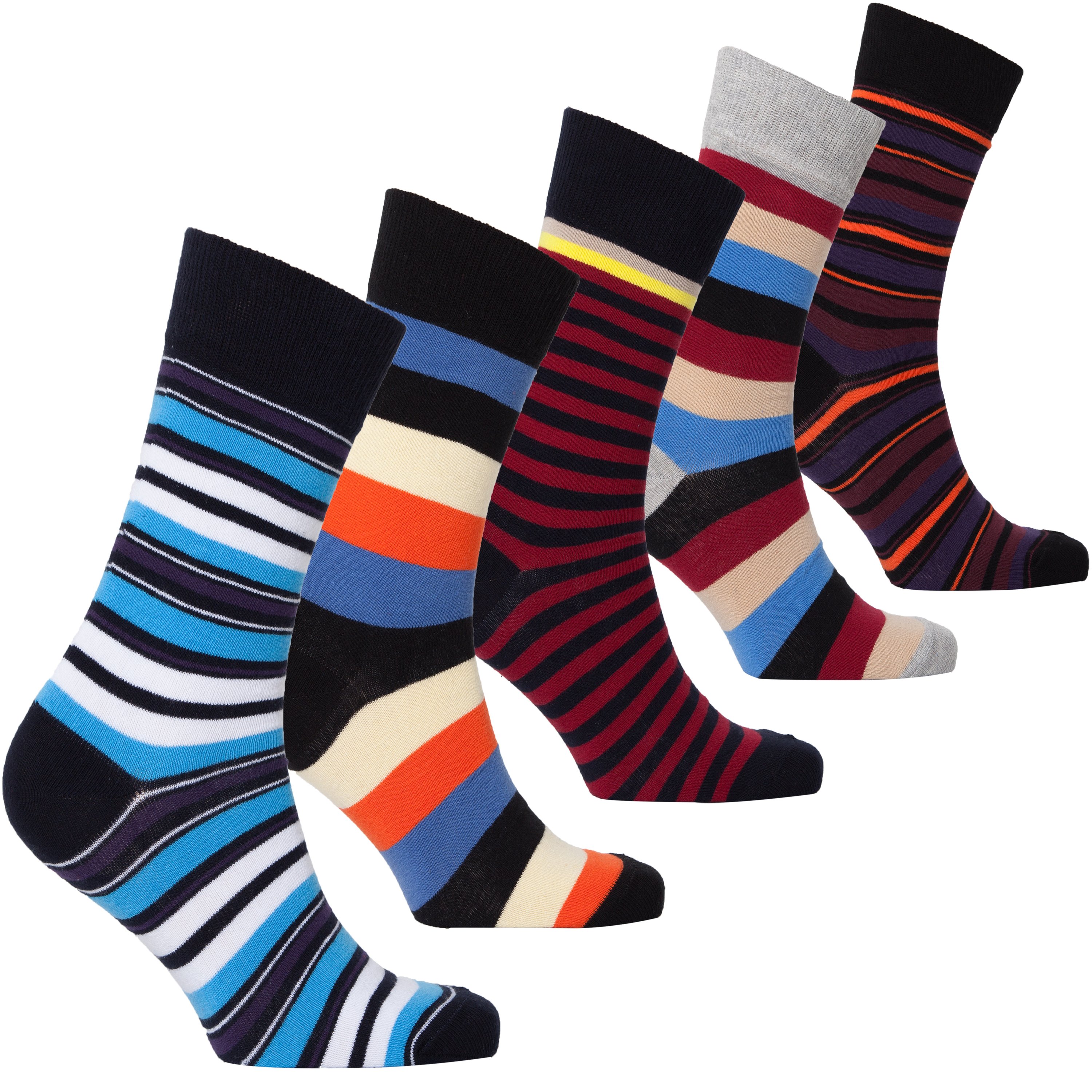 Men's Traditional Stripes Socks featuring colorful designs and premium Turkish cotton for comfort and style.