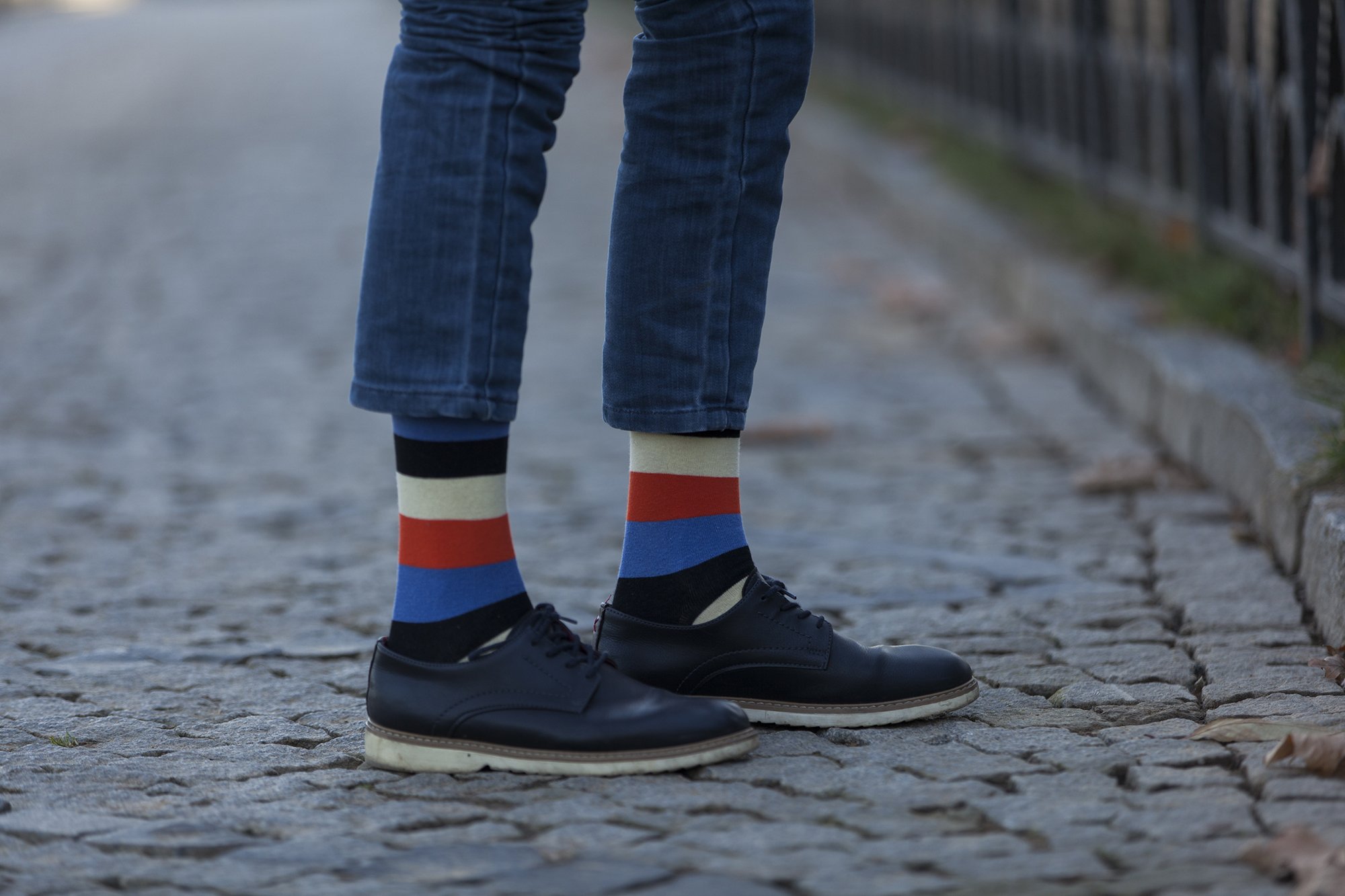 Men's Traditional Stripes Socks featuring colorful designs and premium Turkish cotton for comfort and style.