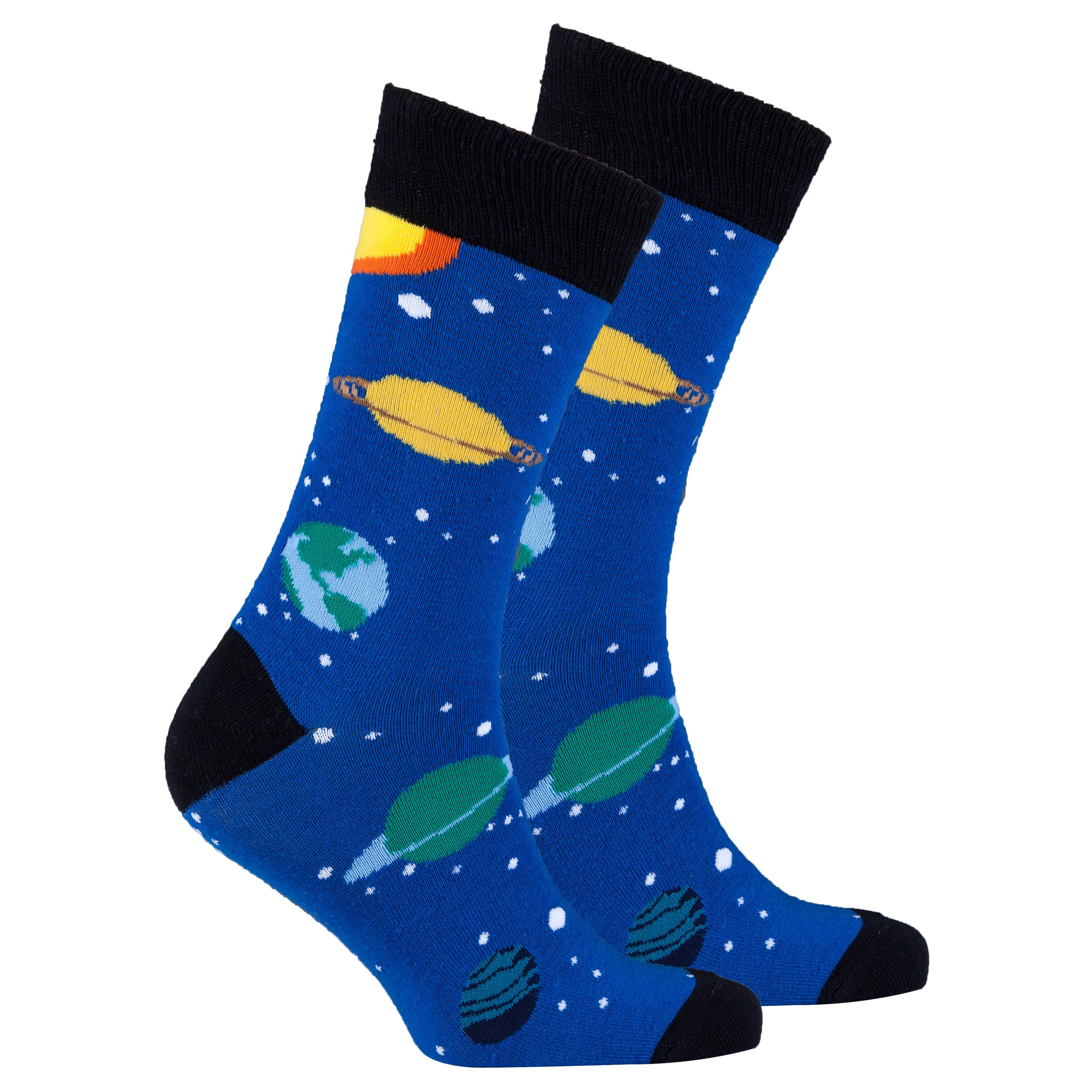 Men's Universe Socks featuring colorful designs and premium cotton fabric, perfect for stylish comfort.
