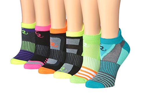 Ronnox Women's 6-Pairs Low Cut Running Socks in various colors, showcasing their low cut design and athletic performance features.