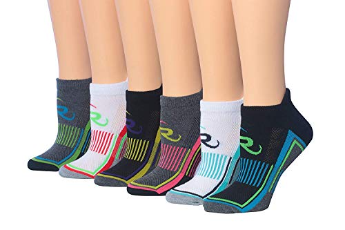 Ronnox Women's 6-Pairs Low Cut Running Socks in various colors, showcasing their low cut design and moisture-wicking fabric.