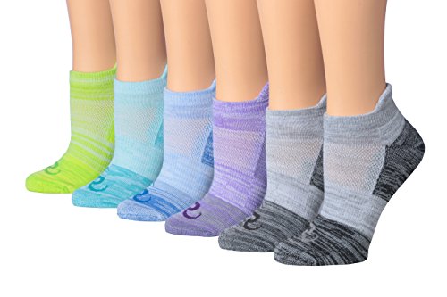Ronnox Women's 6-Pairs Low Cut Running Socks in various colors, showcasing their low cut design and cushioning features.
