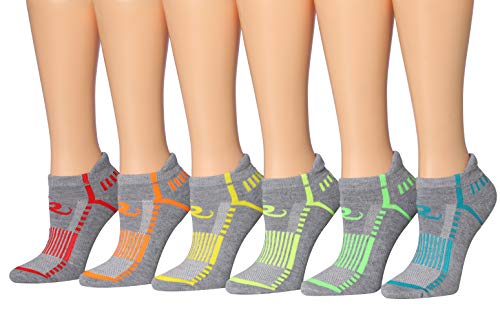 Ronnox Women's 6-Pairs Low Cut Running Socks in various colors, showcasing their low cut design and cushioning features.