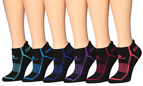 Ronnox Women's 6-Pairs Low Cut Running Socks in various colors, showcasing their athletic design and comfort features.