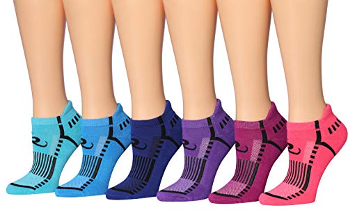 Ronnox Women's 6-Pairs Low Cut Running & Athletic Performance Tab socks in various colors, showcasing their low cut design and comfortable fit.