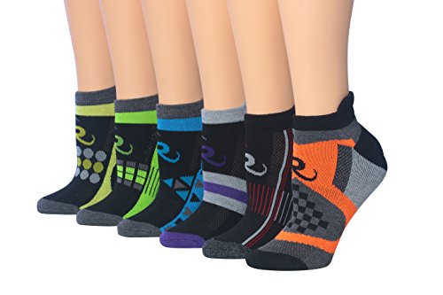 Ronnox Women's 6-Pairs Low Cut Running Socks in various colors, showcasing their low cut design and cushioning features.